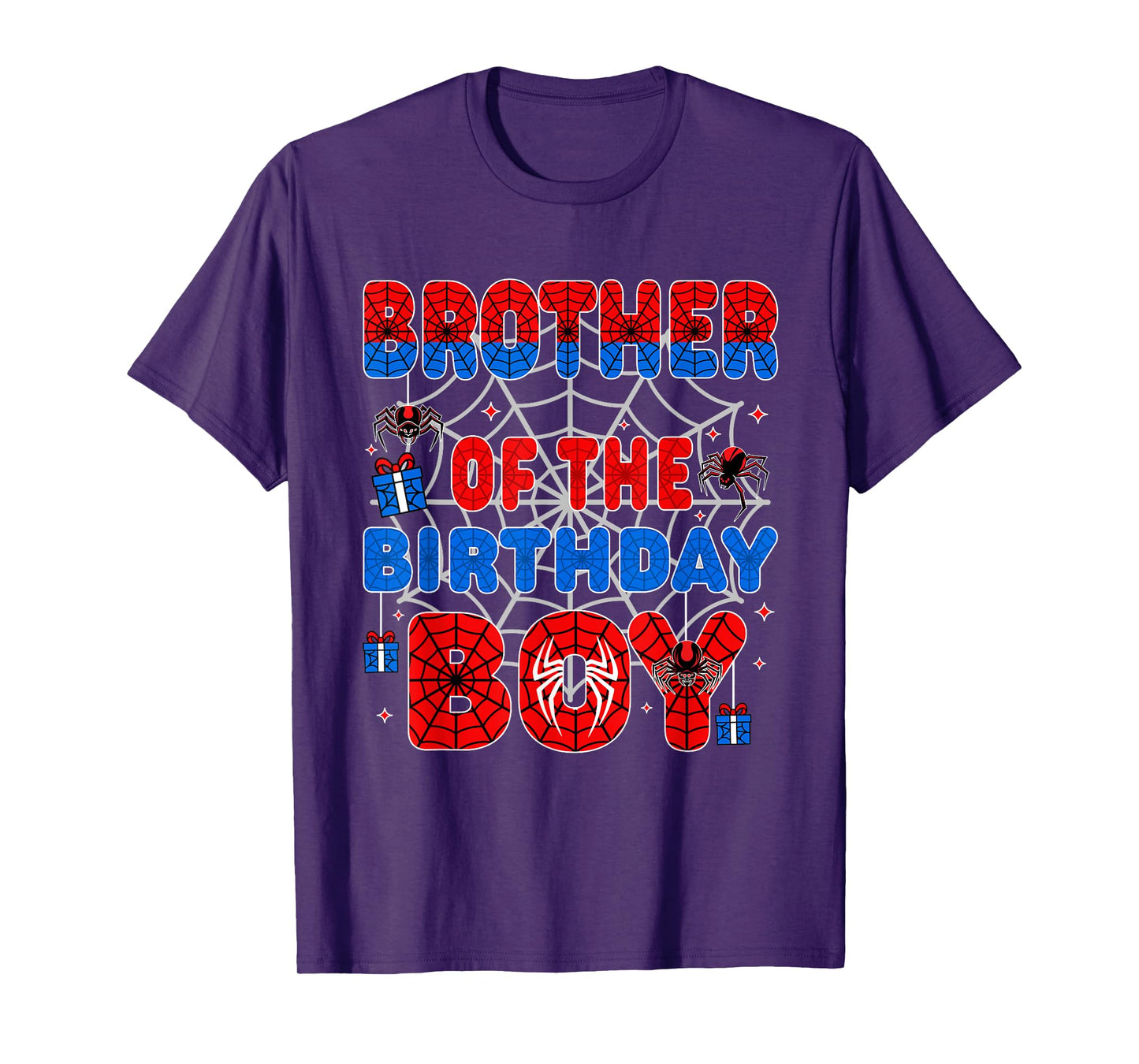 Spider Web Birthday Party Brother of The Birthday Boy T-Shirt