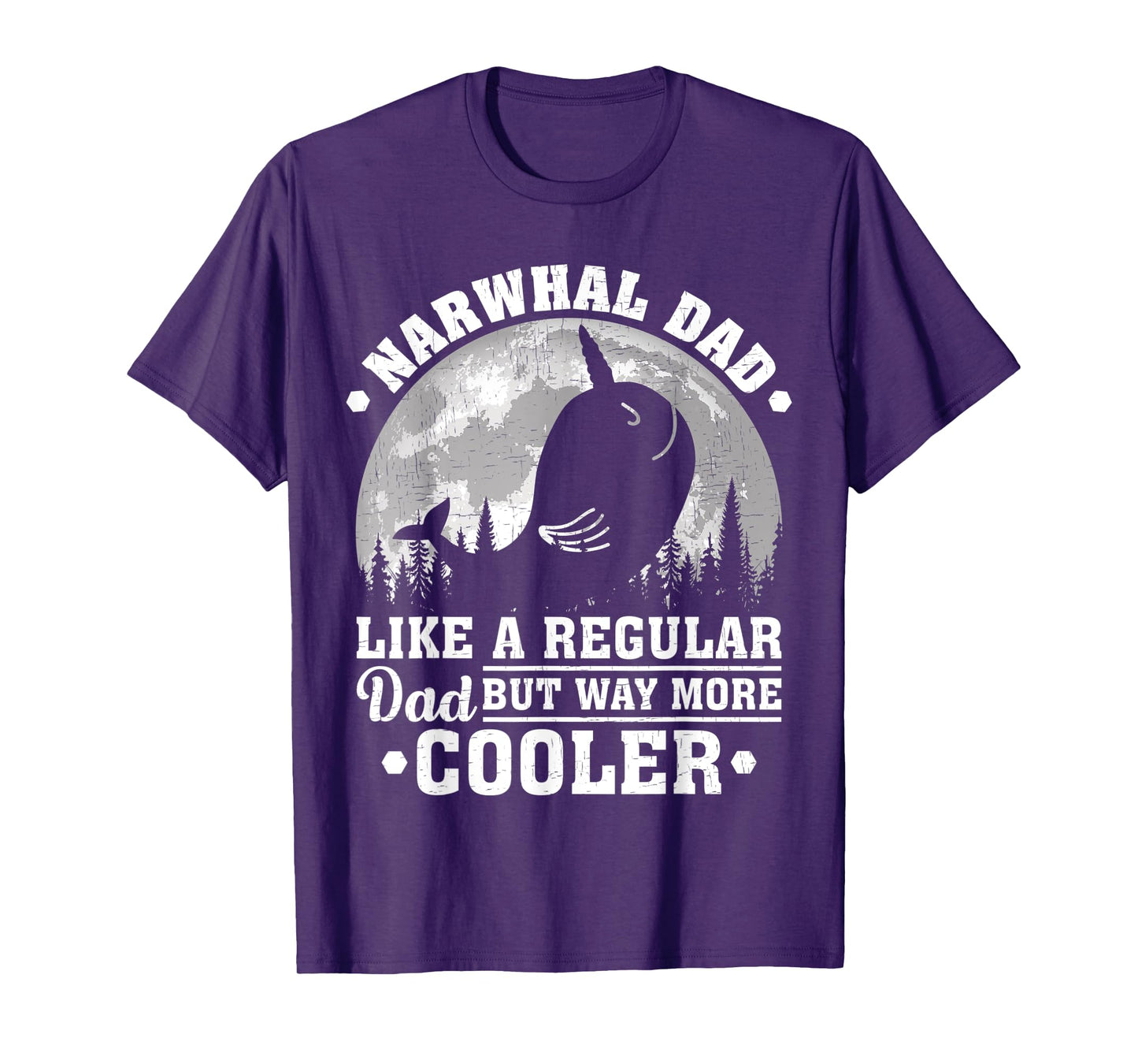Mens Narwhal Dad Like A Regular Dad Funny Narwhal Father's Day T-Shirt