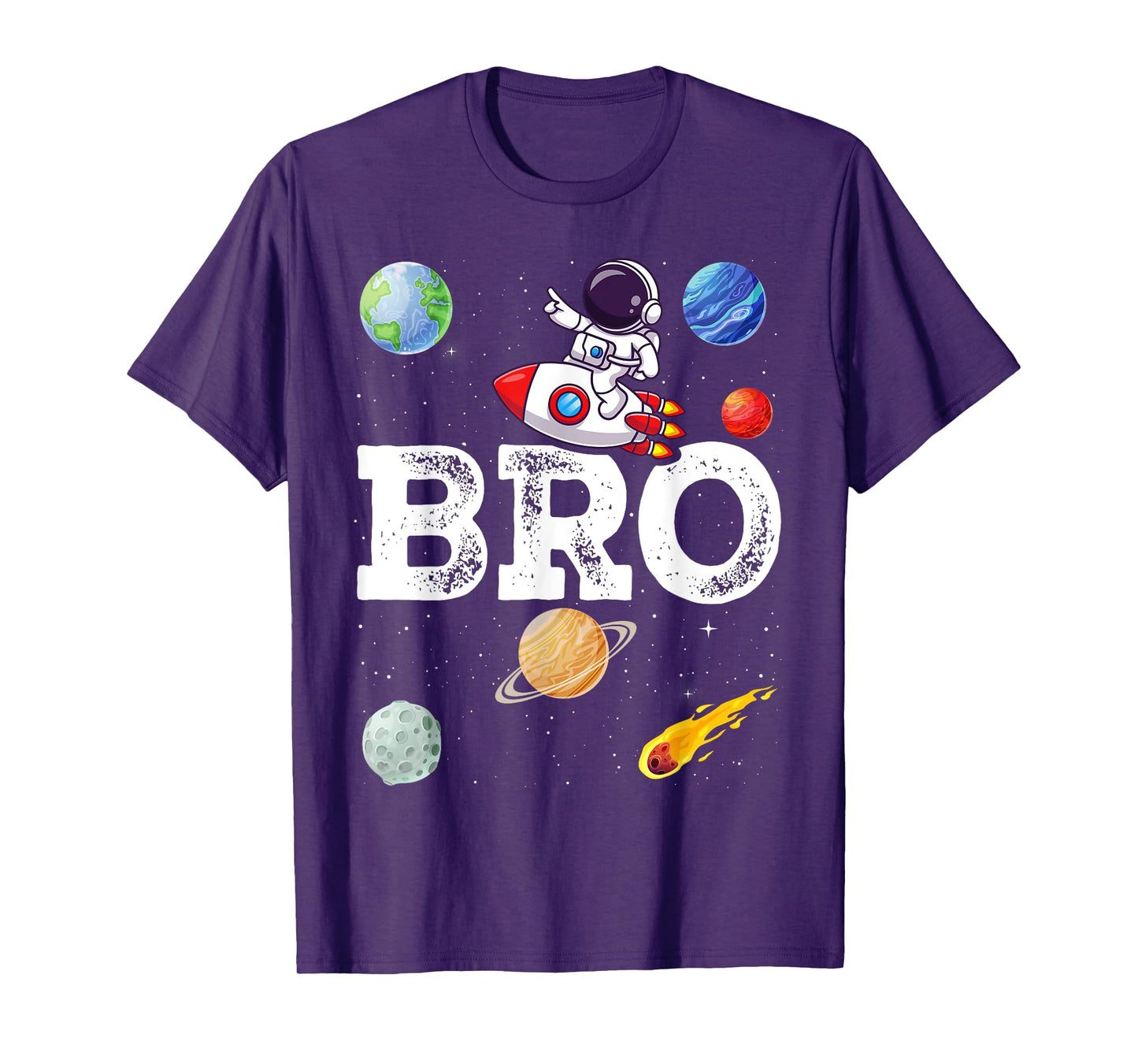 Brother Bro Space Astronaut Birthday Family Matching T-Shirt