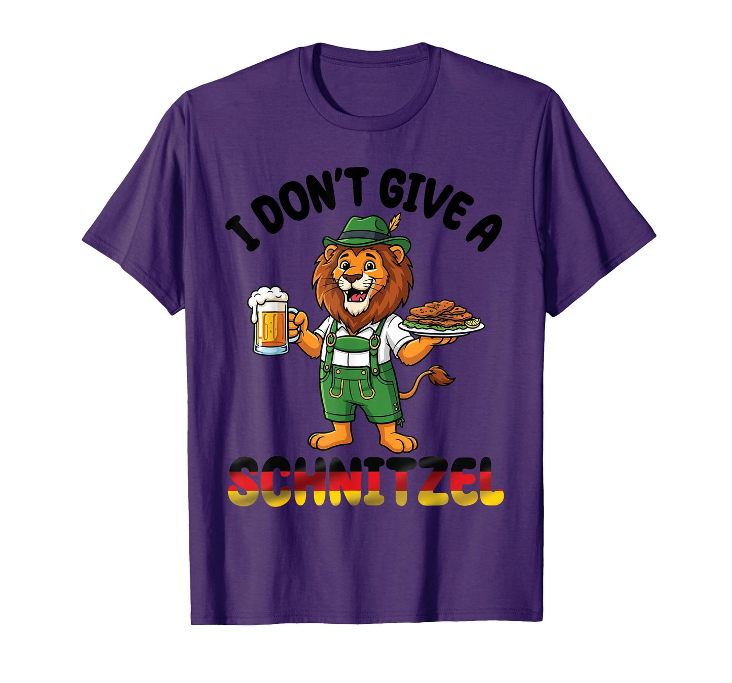 Lion Lederhosen Beer I Don't Give A Schnitzel Oktoberfest T-Shirt
