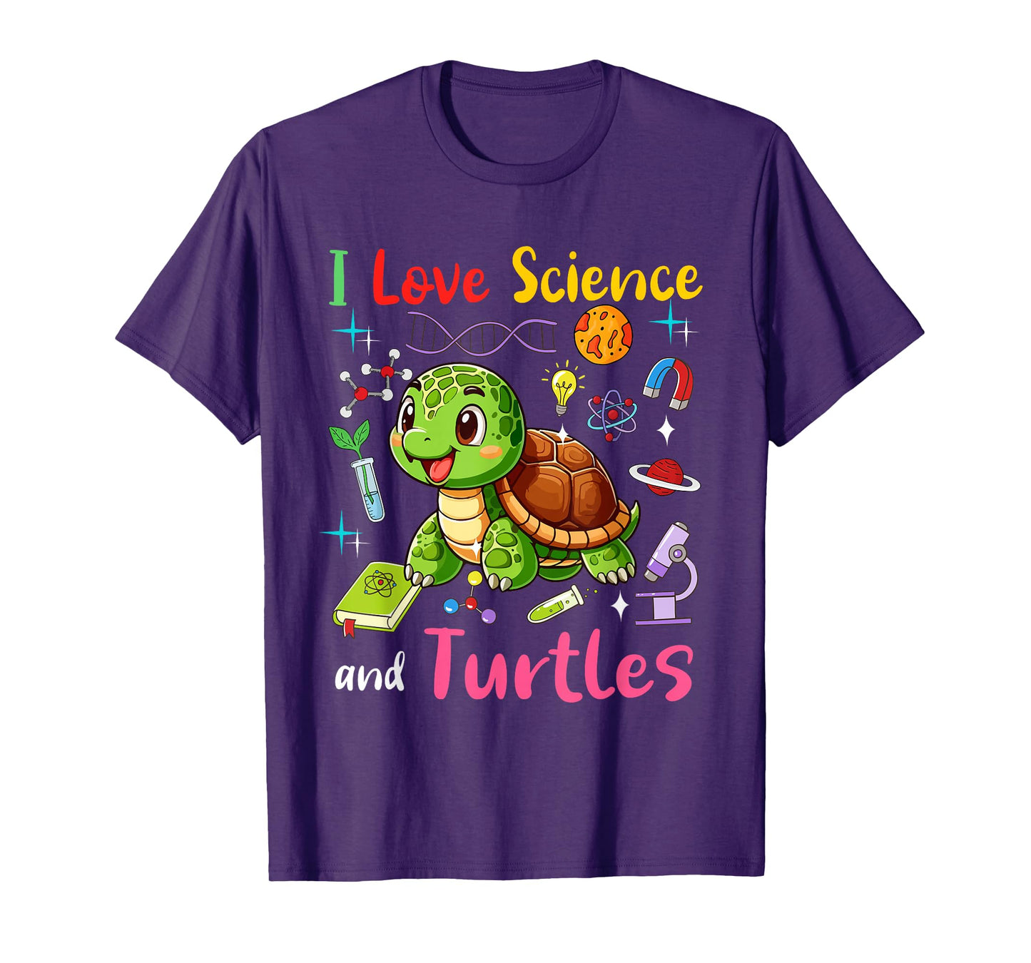 Love Science And Turtles Matching Teacher Student Lover T-Shirt