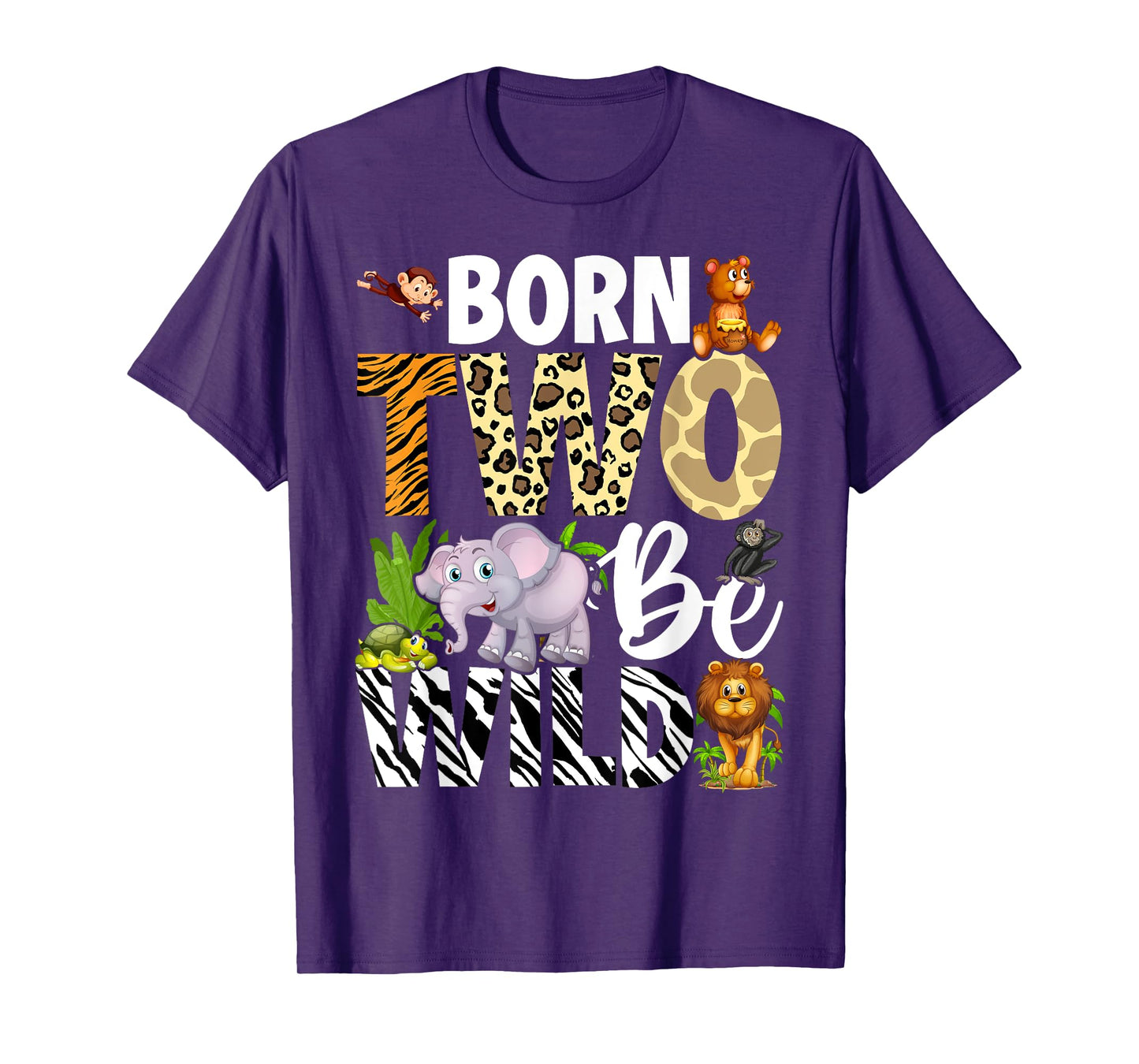 Born Two Be Wild Safari Child 2nd Birthday 2 Year Old T-Shirt