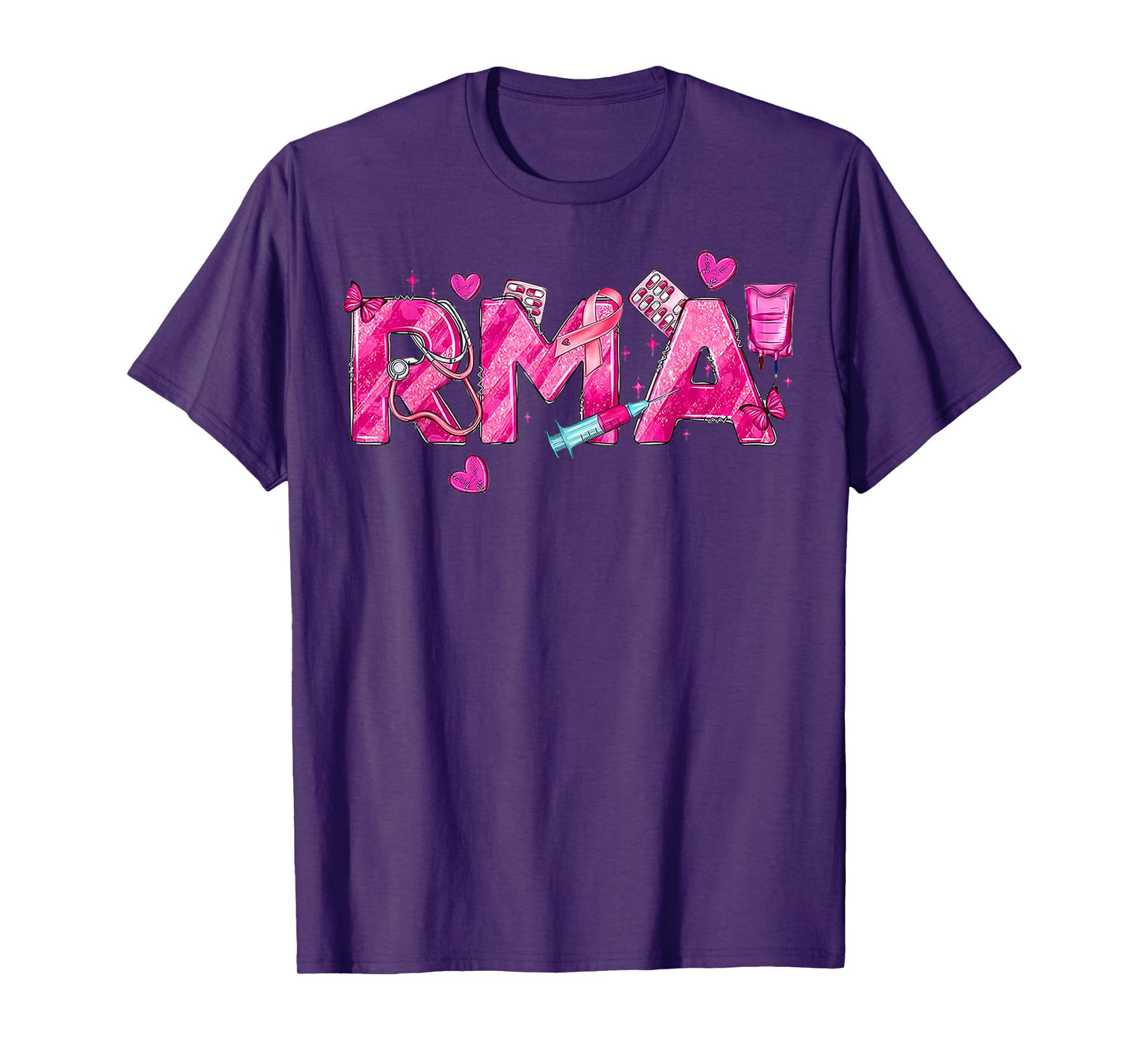 RMA Registered Medical Assistant Nurse Breast Cancer Month T-Shirt