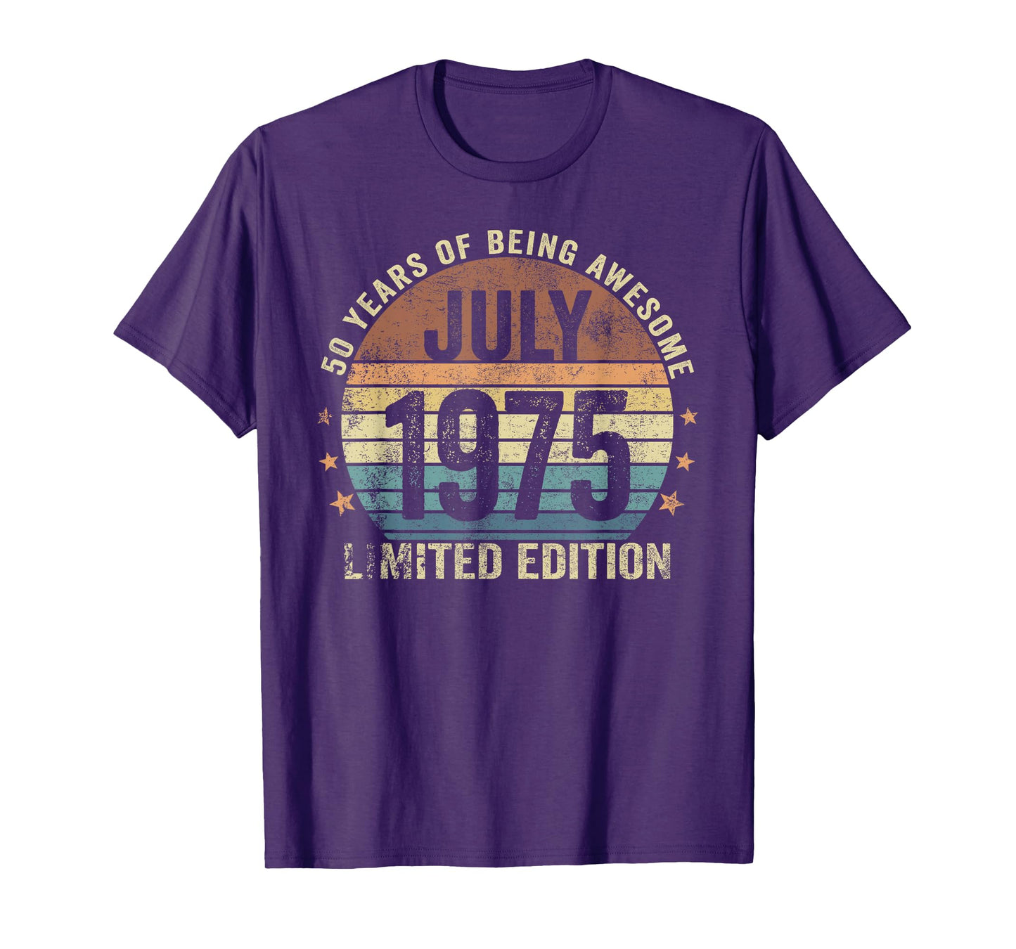 Retro 50 Years Old Vintage July 1975 50th Birthday Men Women T-Shirt