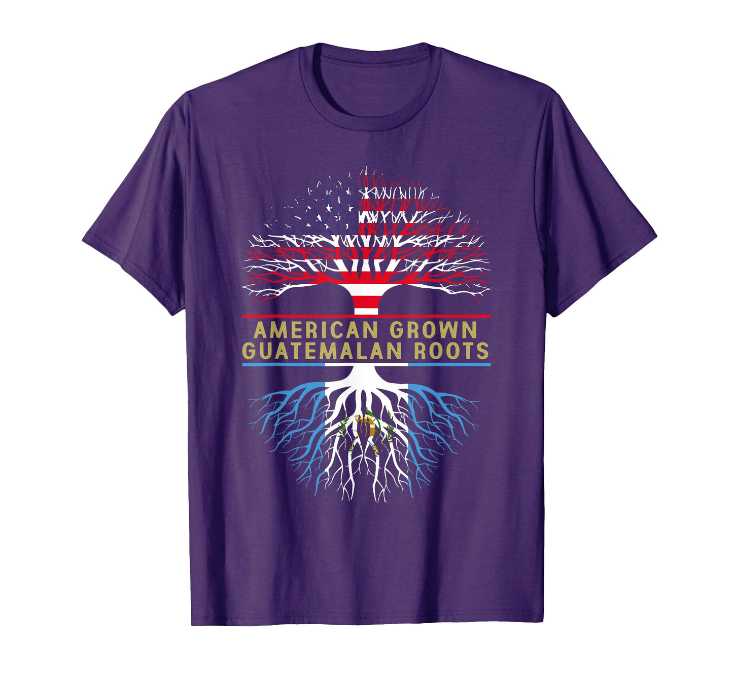 American Grown Guatemalan Roots America Guatemala Tree Flag T-Shirt