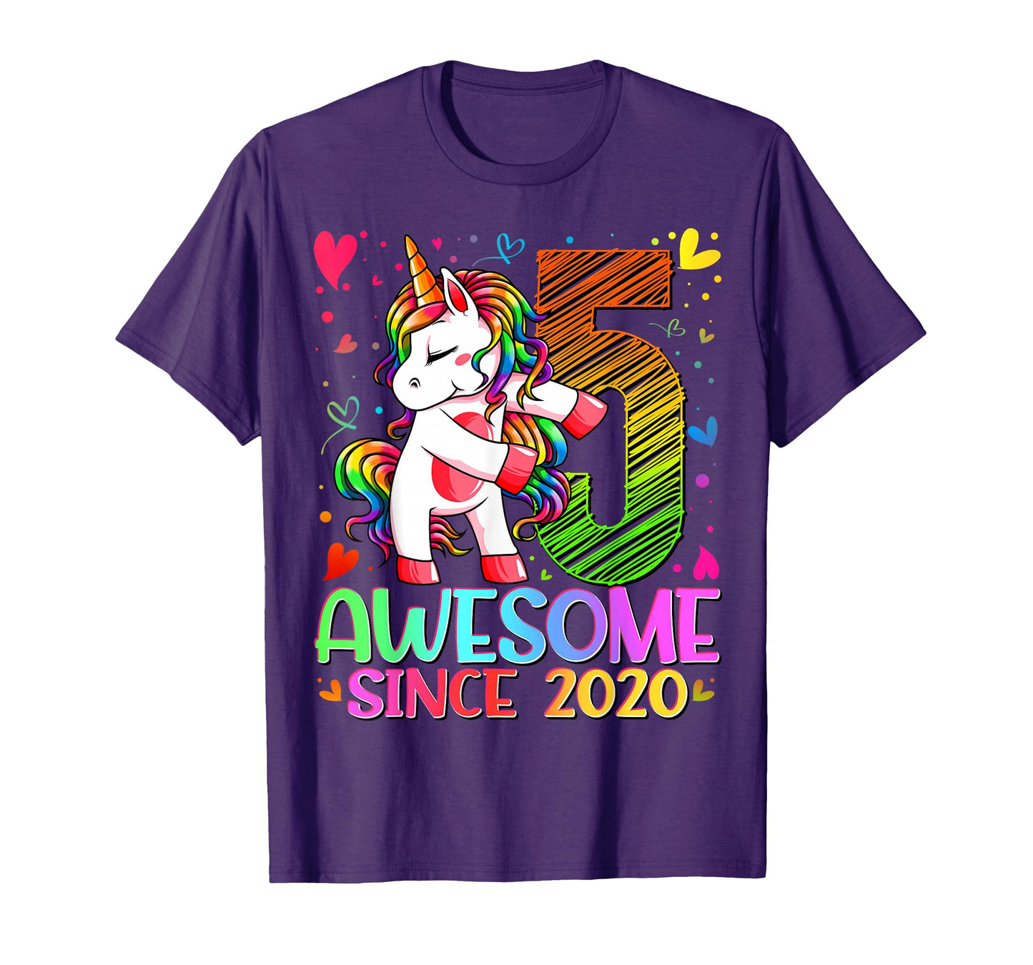 5 Year Old Unicorn Gifts For Girls 5th Birthday Girl Party T-Shirt