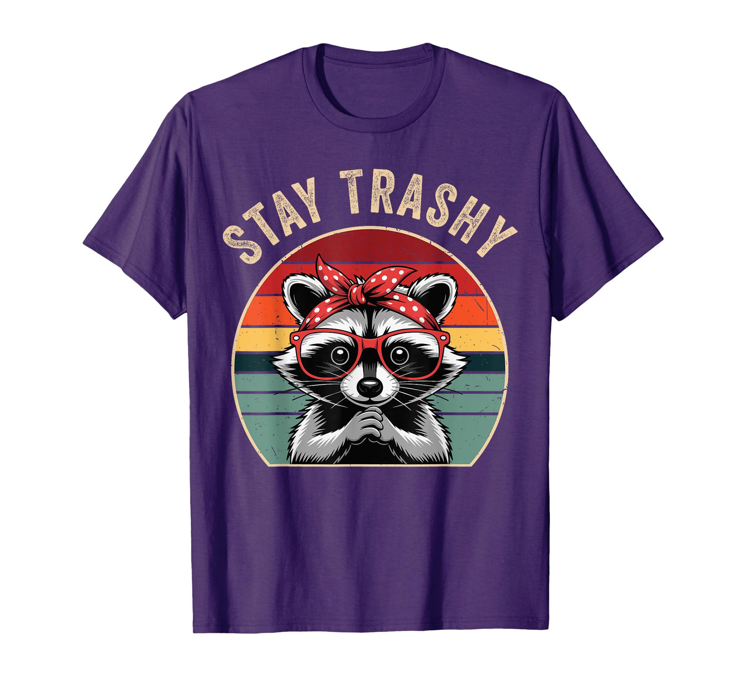 Toddler Girl Stay Trashy Raccoon Feral Mom Funny Trash-Panda T-Shirt