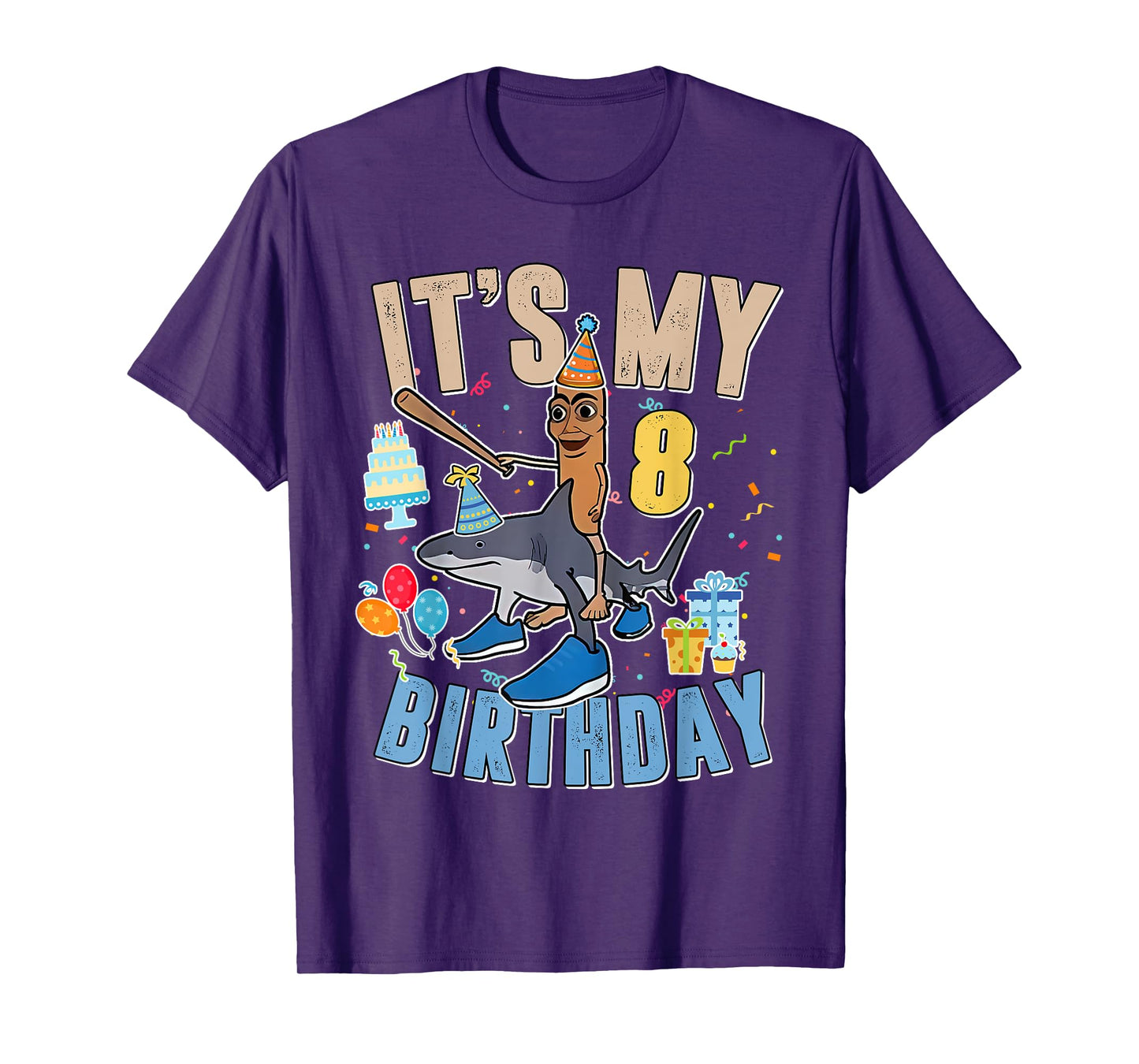 It's My 8th Birthday Tung Tung Tung Sahur Tralalero Tralala T-Shirt
