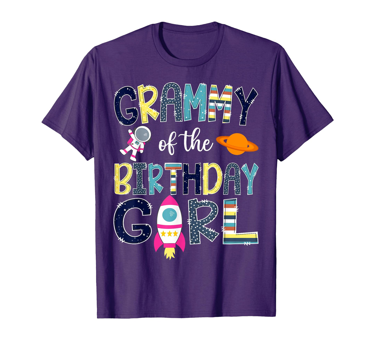 Grammy Of the Birthday Girl Space Astronaut Family Matching T-Shirt