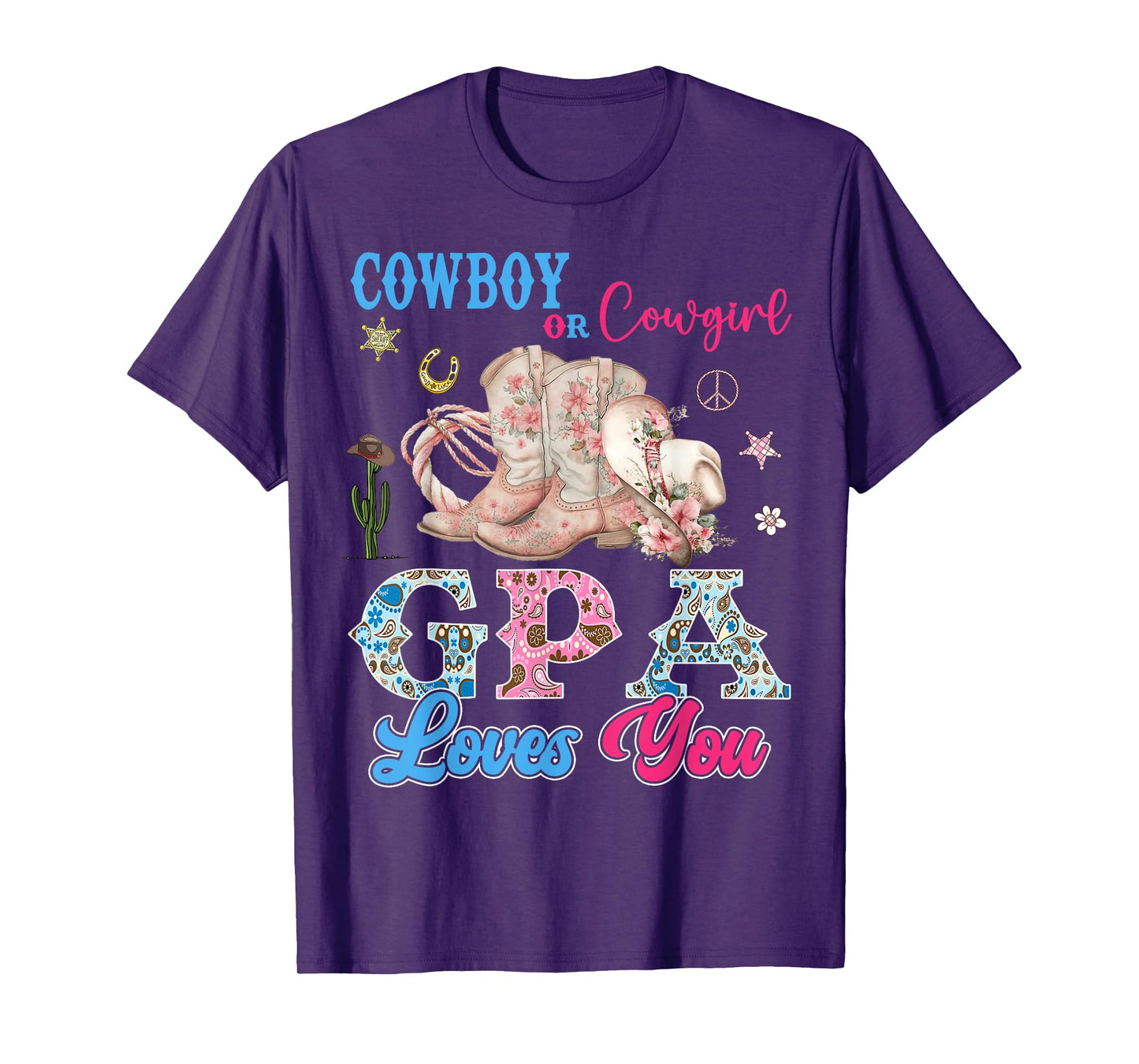 Cowboy Or Cowgirl GPA Loves You Gender Reveal Party T-Shirt