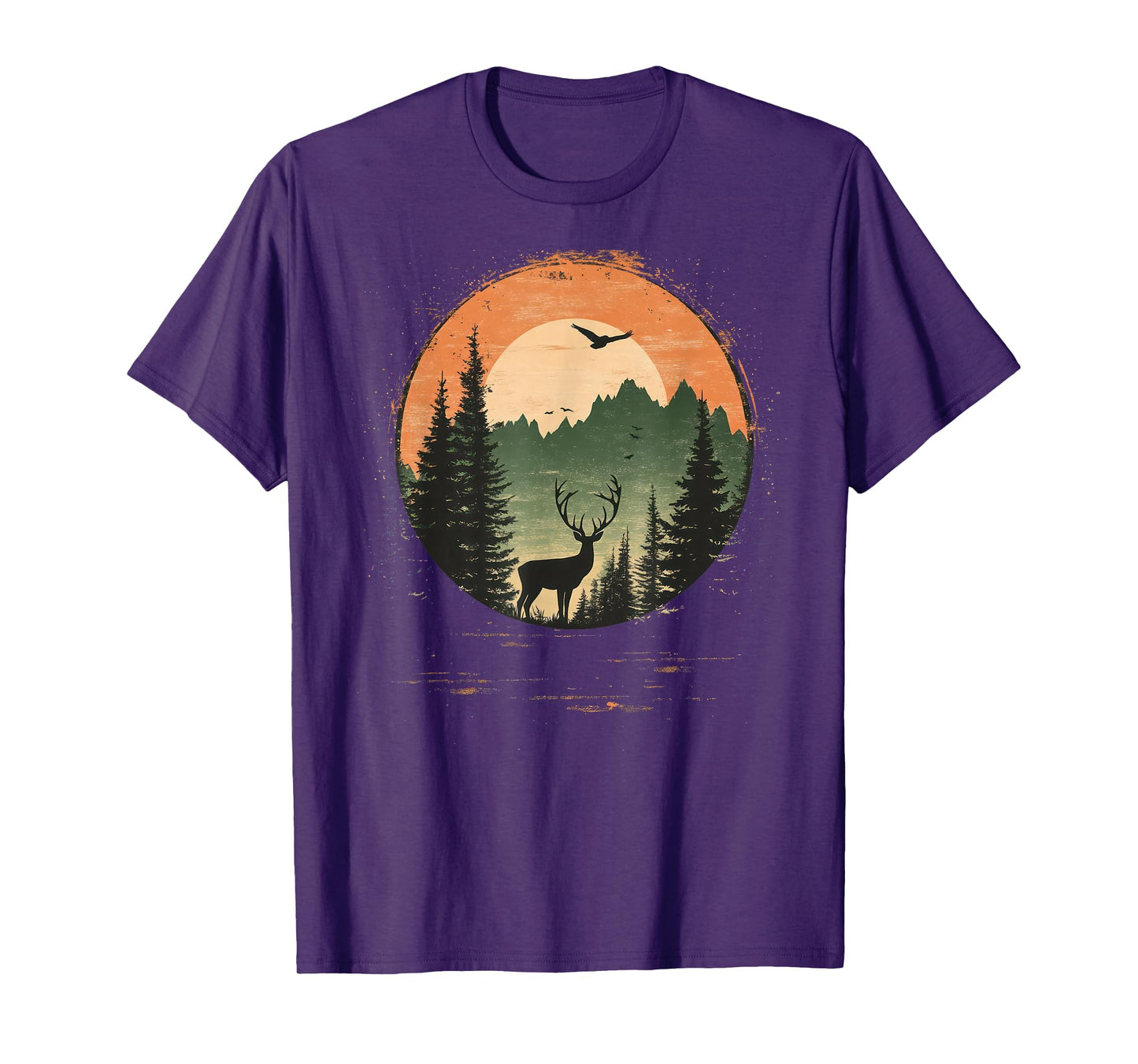 Retro Wilderness Bear Trees Reflection Outdoor Forest T-Shirt