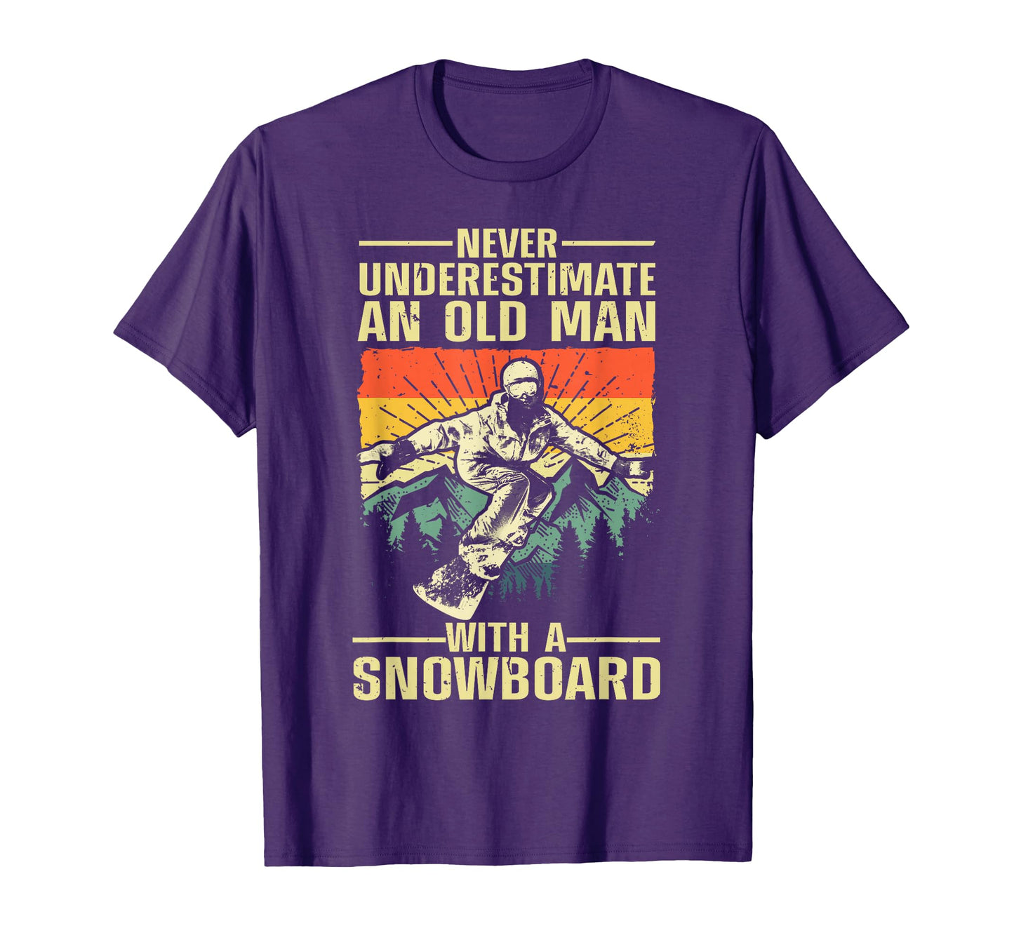Cool Snowboarding Art For Men Grandpa Dad Winter Snowboarder T-Shirt