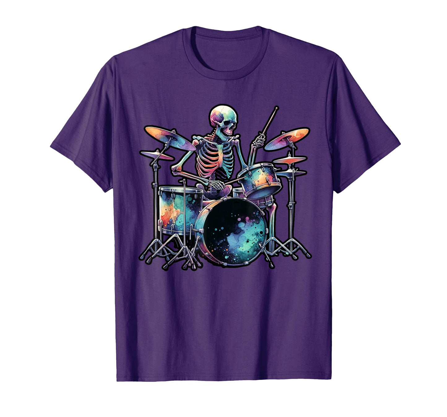 Skeleton Playing Drums Lover For Drummers T-Shirt