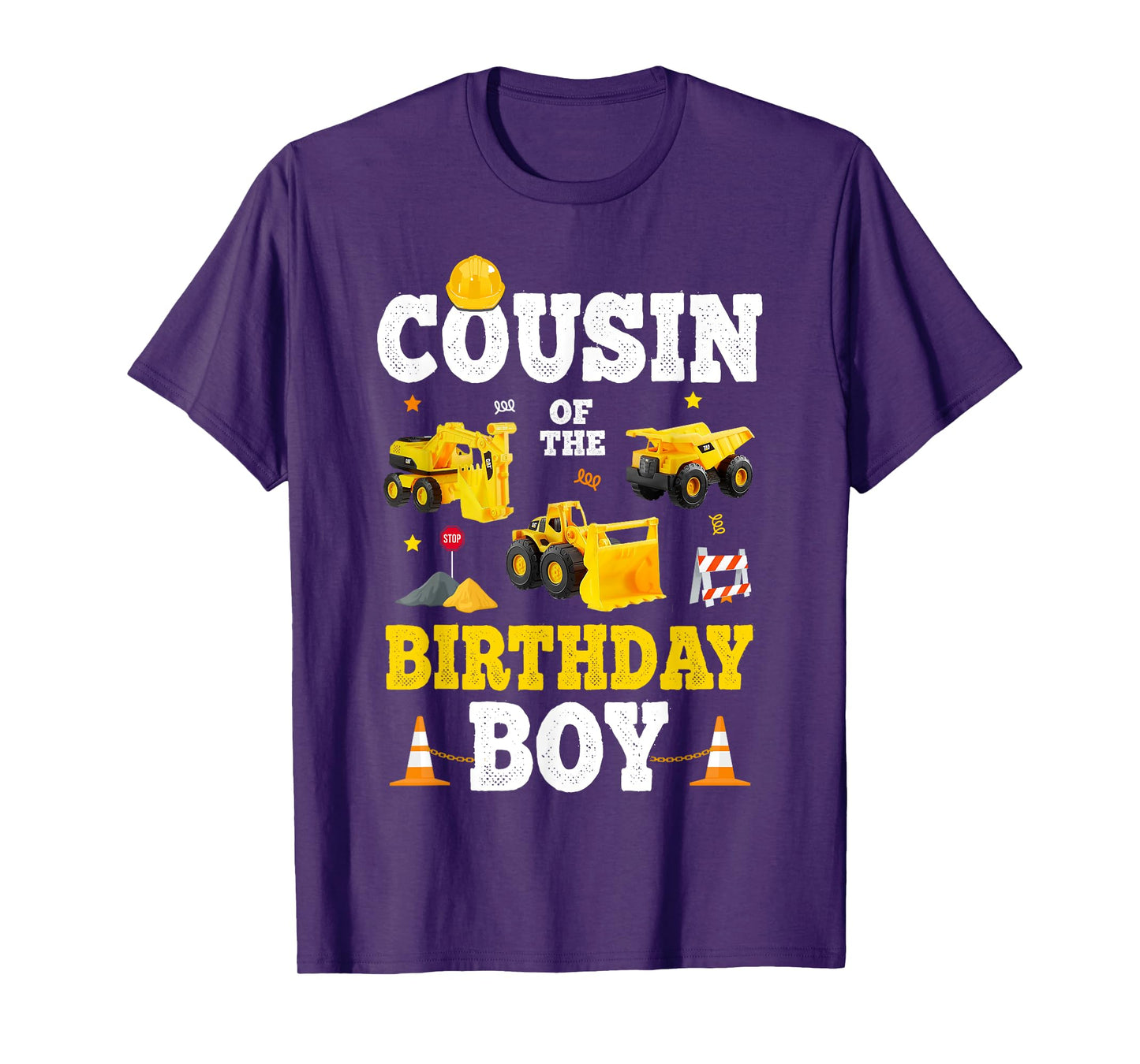 Cousin Of The Birthday Boy Bday Construction Crew Trucks T-Shirt