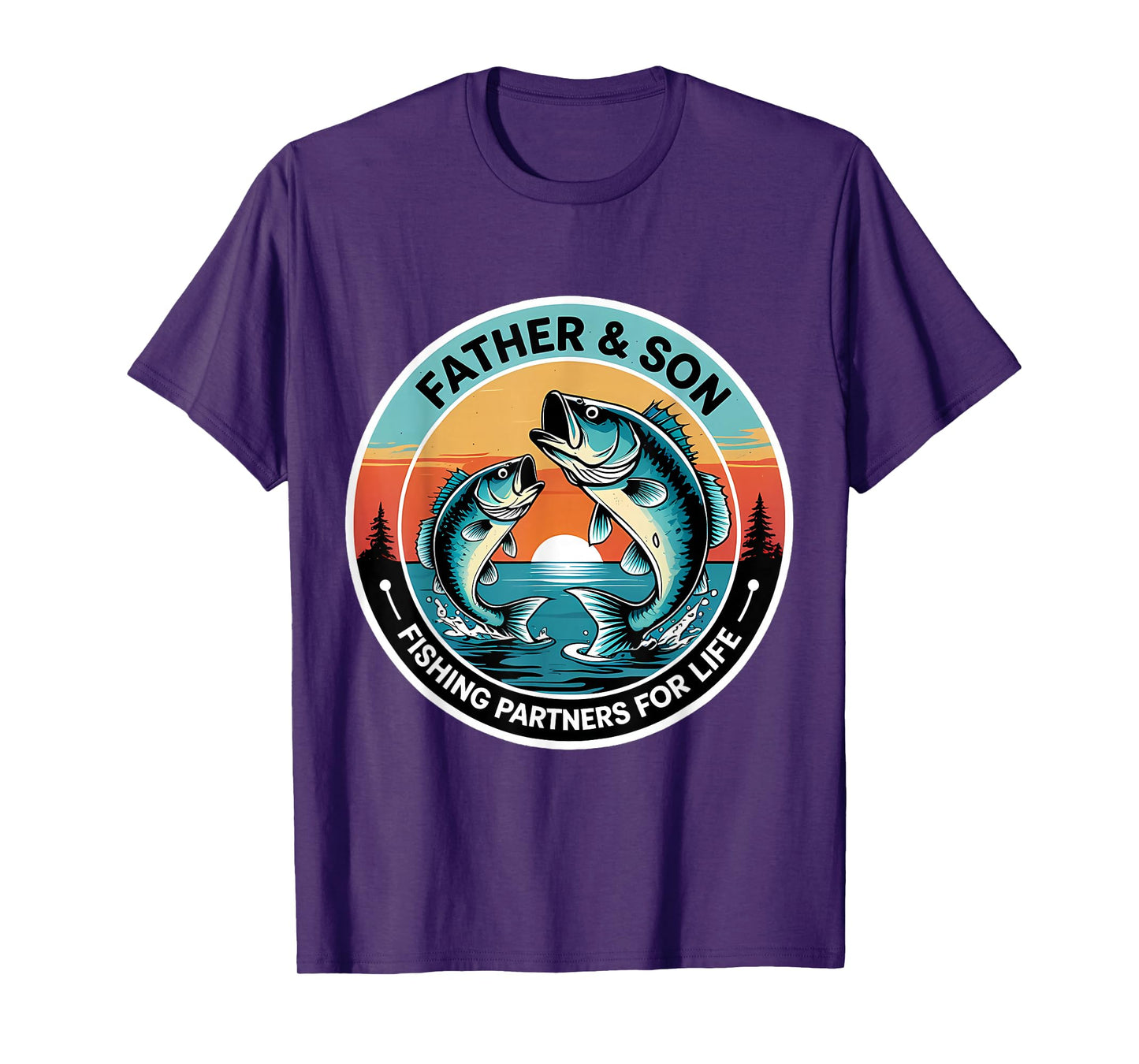 Father And Son Fishing Partners For Life Dad Fisher Angling T-Shirt