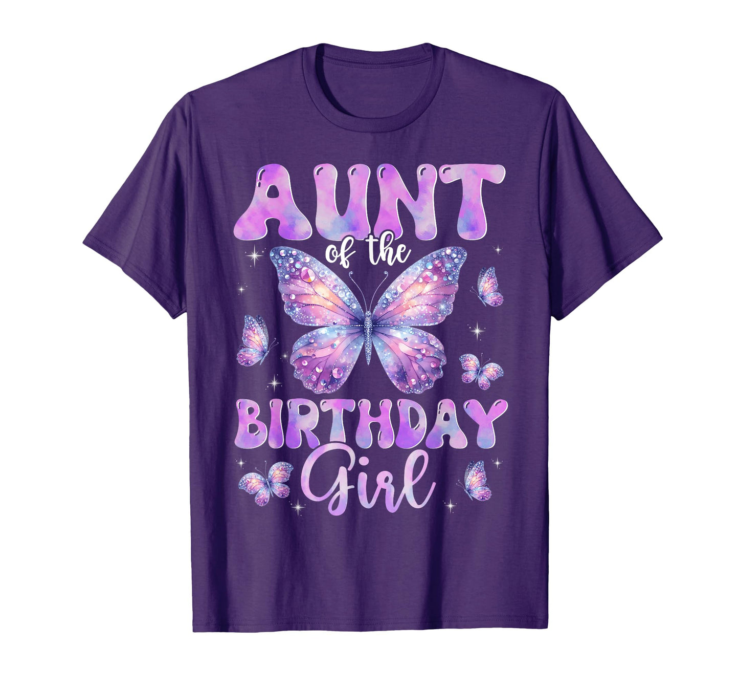 Aunt Of The Birthday Girl Butterfly Family Matching T-Shirt
