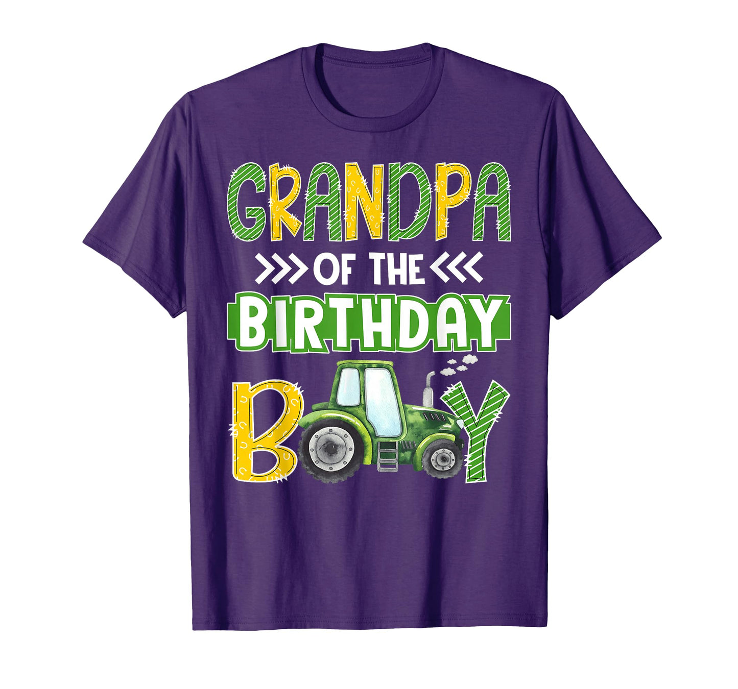 Grandpa of The Birthday Boy Tractors Farm Trucks Family T-Shirt
