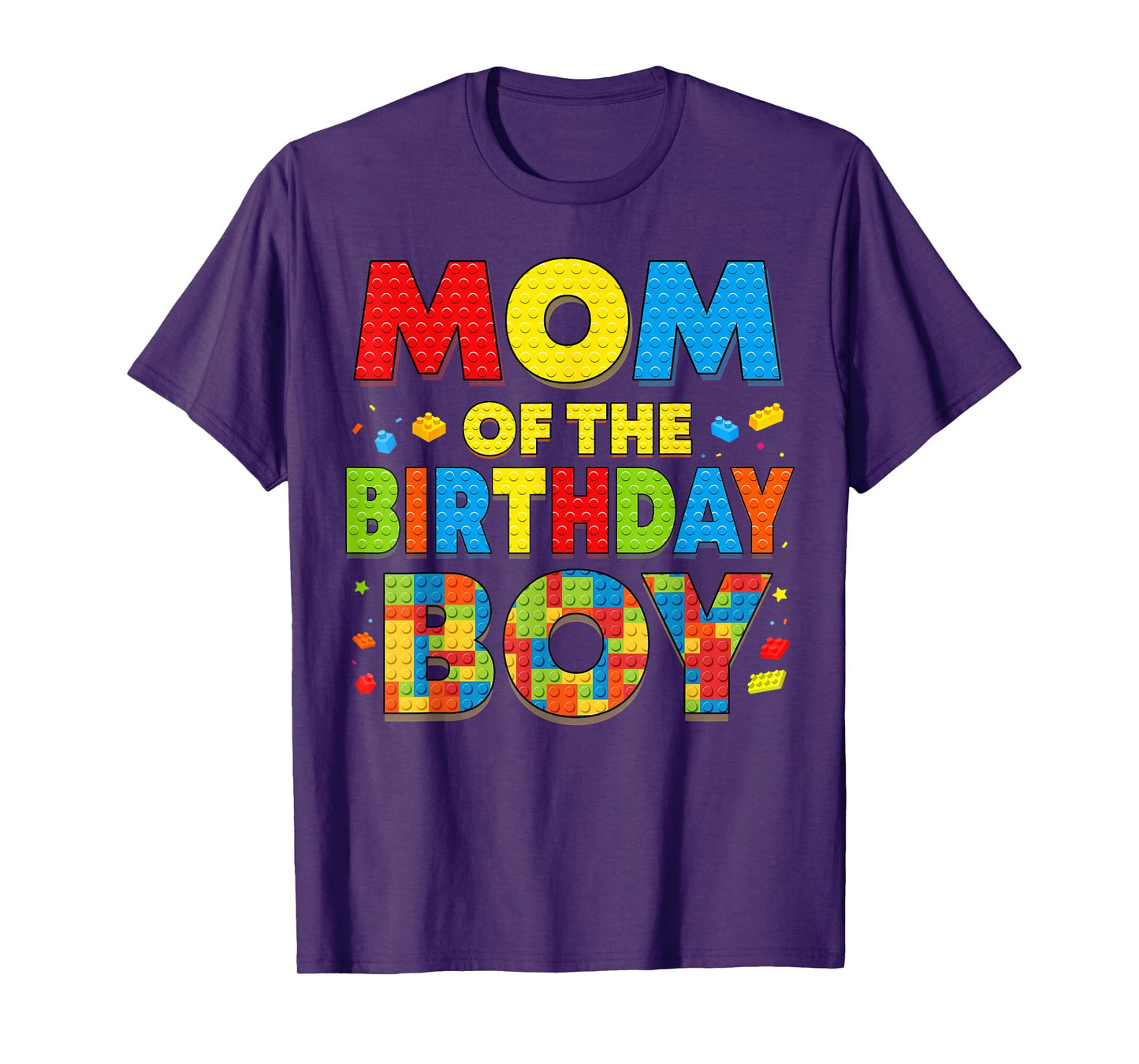 Mom Of The Birthday Boy Funny Building Block Birthday Family T-Shirt