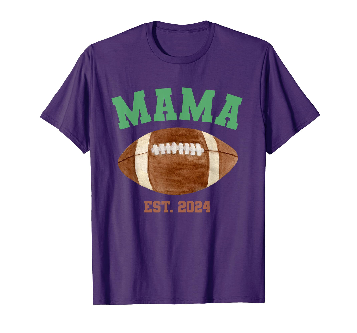 Mama of The 1 Year Old Football Birthday Boy Est 2024 T-Shirt