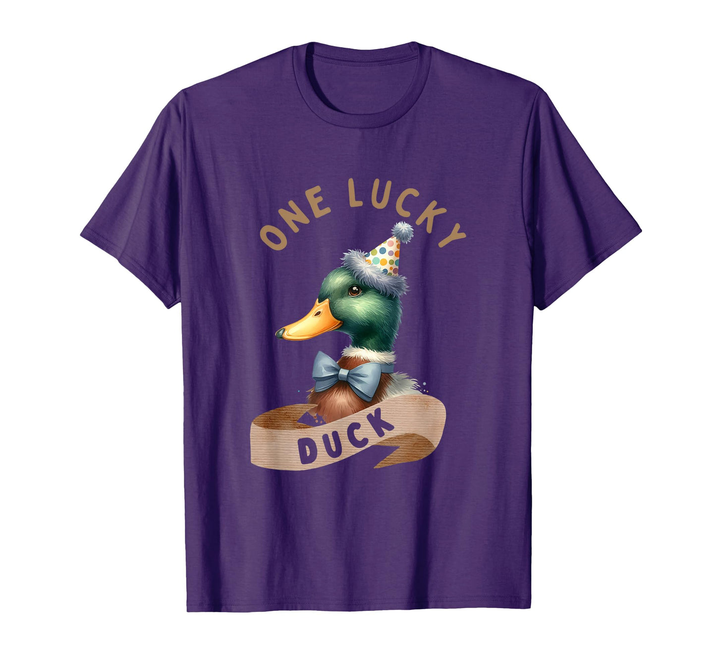 One Lucky Duck 1st Birthday 1 Years Old Poultry Mallard Duck T-Shirt