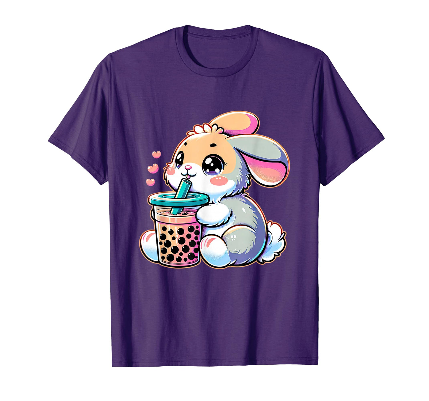 Cute Bunny Rabbit Drink Boba Tea Kawaii Easter For Kid Teen T-Shirt