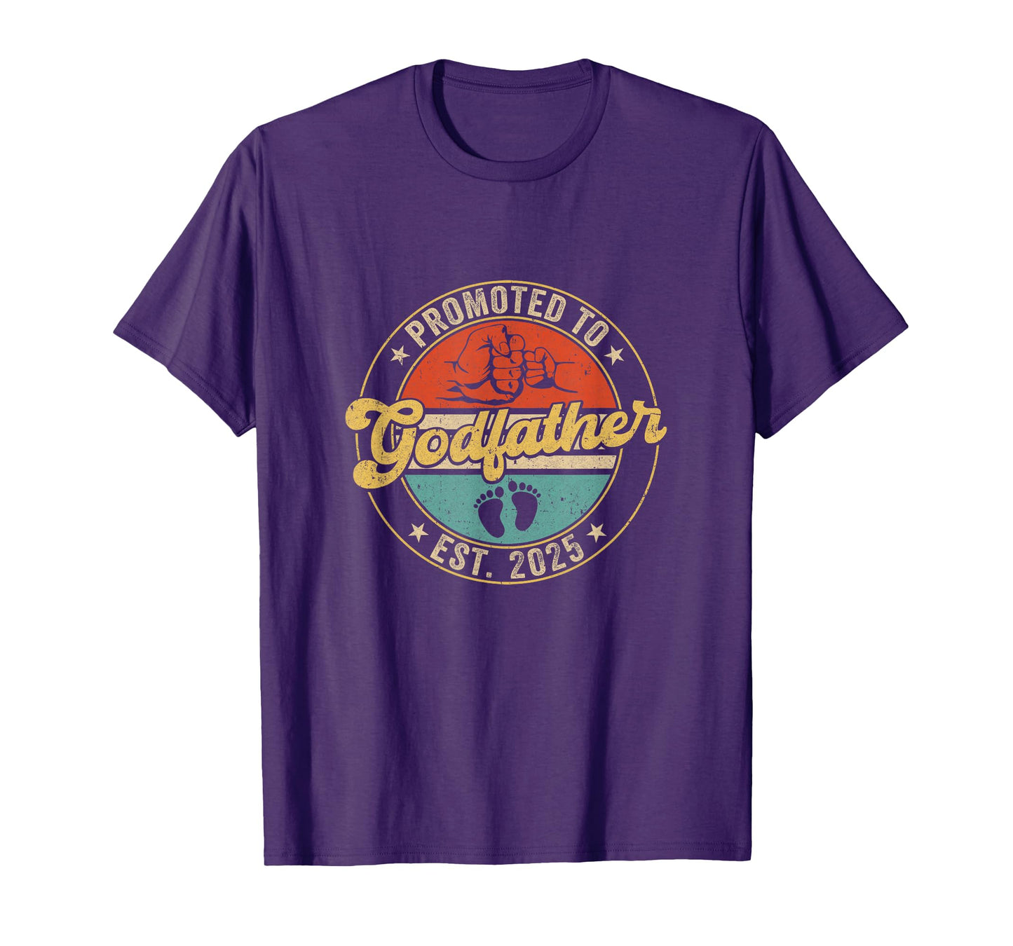 Promoted To Godfather 2025 Pregnancy New First Uncle Retro T-Shirt