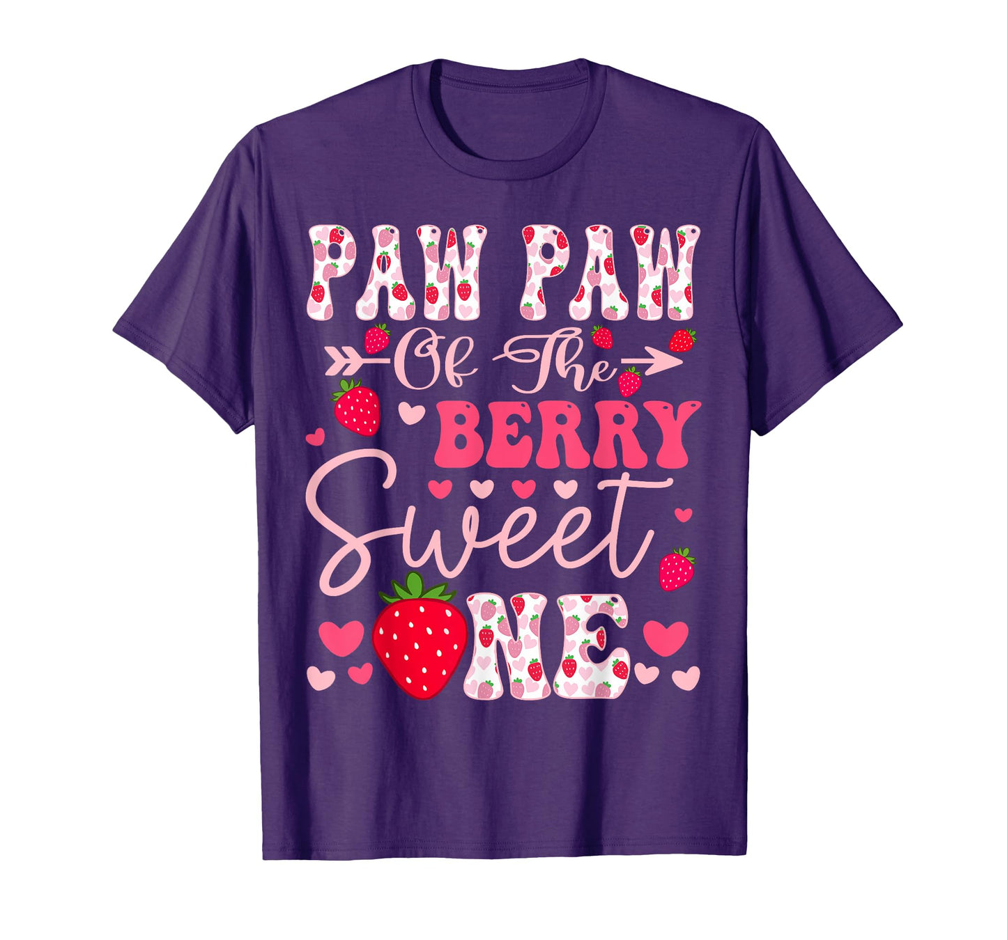 Paw Paw Of The Berry Sweet One Strawberry 1St Birthday T-Shirt