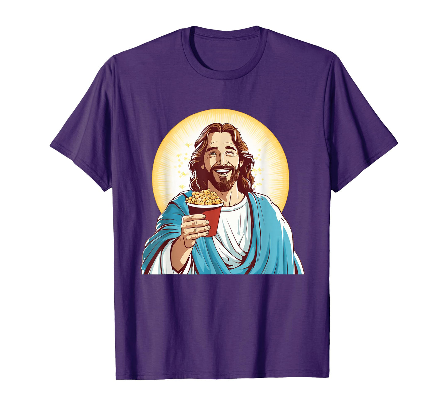 Funny Movie Night with Jesus and Popcorn Box Costume T-Shirt