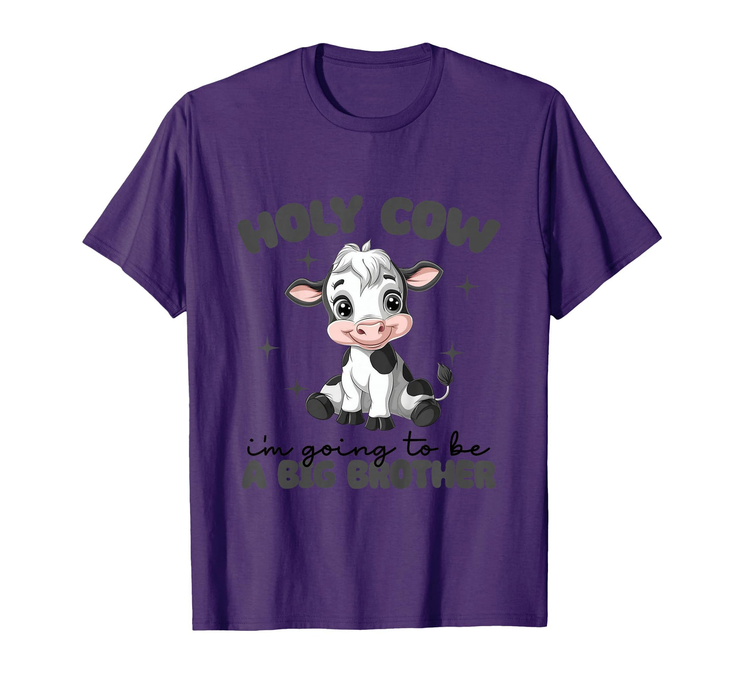 Kids Holy Cow I'm Going To Be a Big Brother Baby Announcement T-Shirt