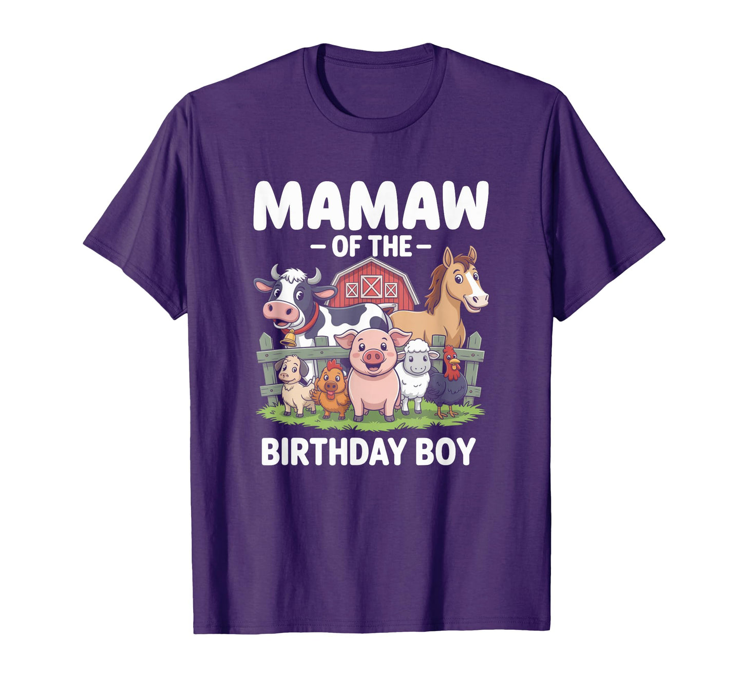 Mamaw Of The Birthday Boy Farm Animal Bday Party T-Shirt