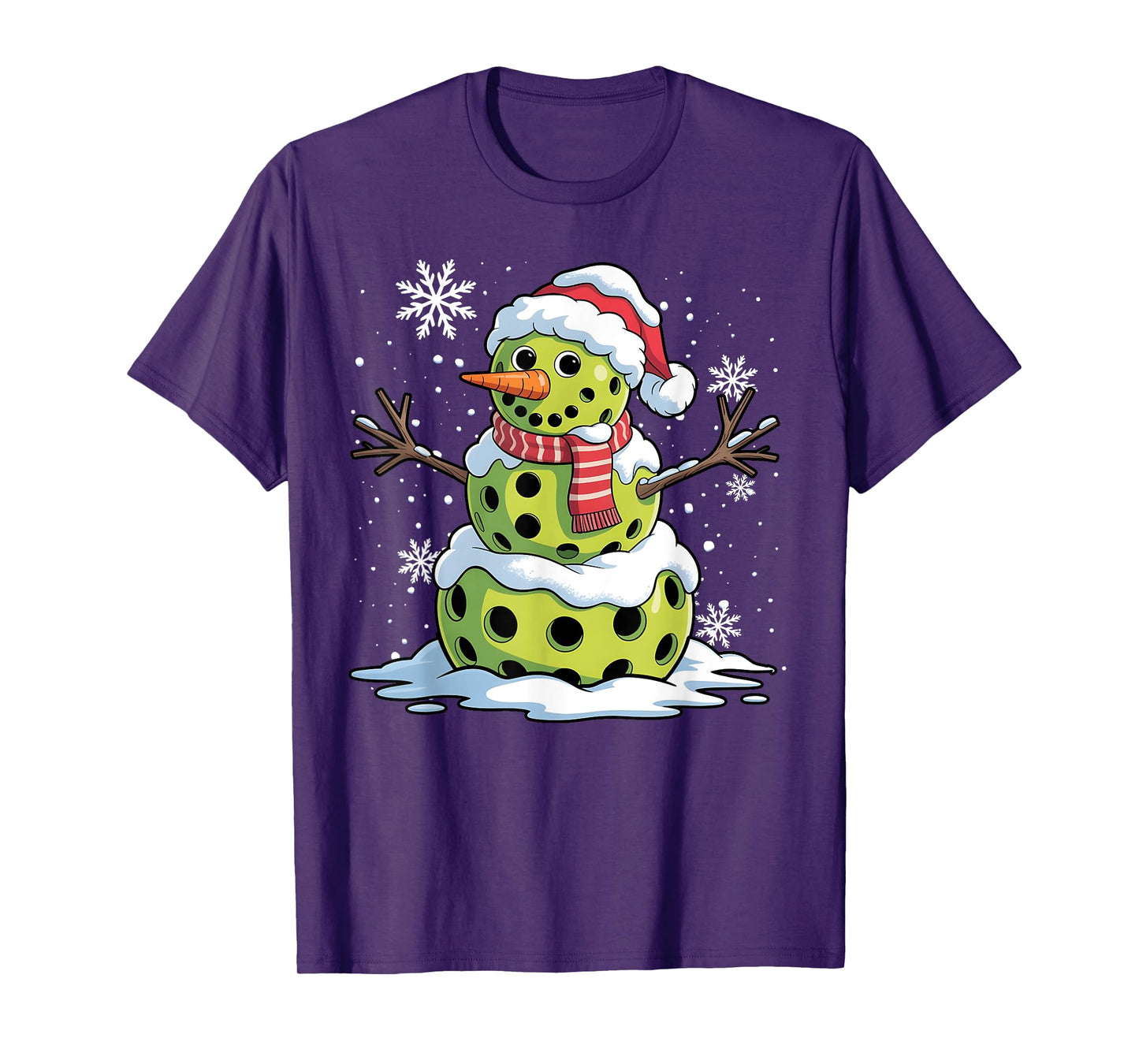 Christmas Pickleball Snowman Christmas Women Men Kids T-Shirt