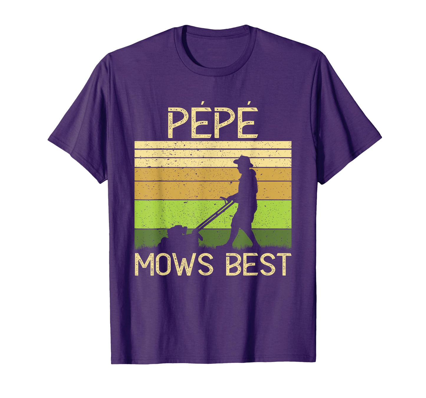 Pepe Mows Best Funny Lawn Mowing Grandpa Gardening T-Shirt