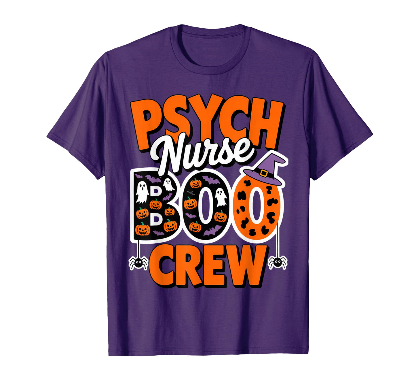 Psych Nurse Boo Crew Mental Health Ghosts, Pumpkins, and Bat T-Shirt