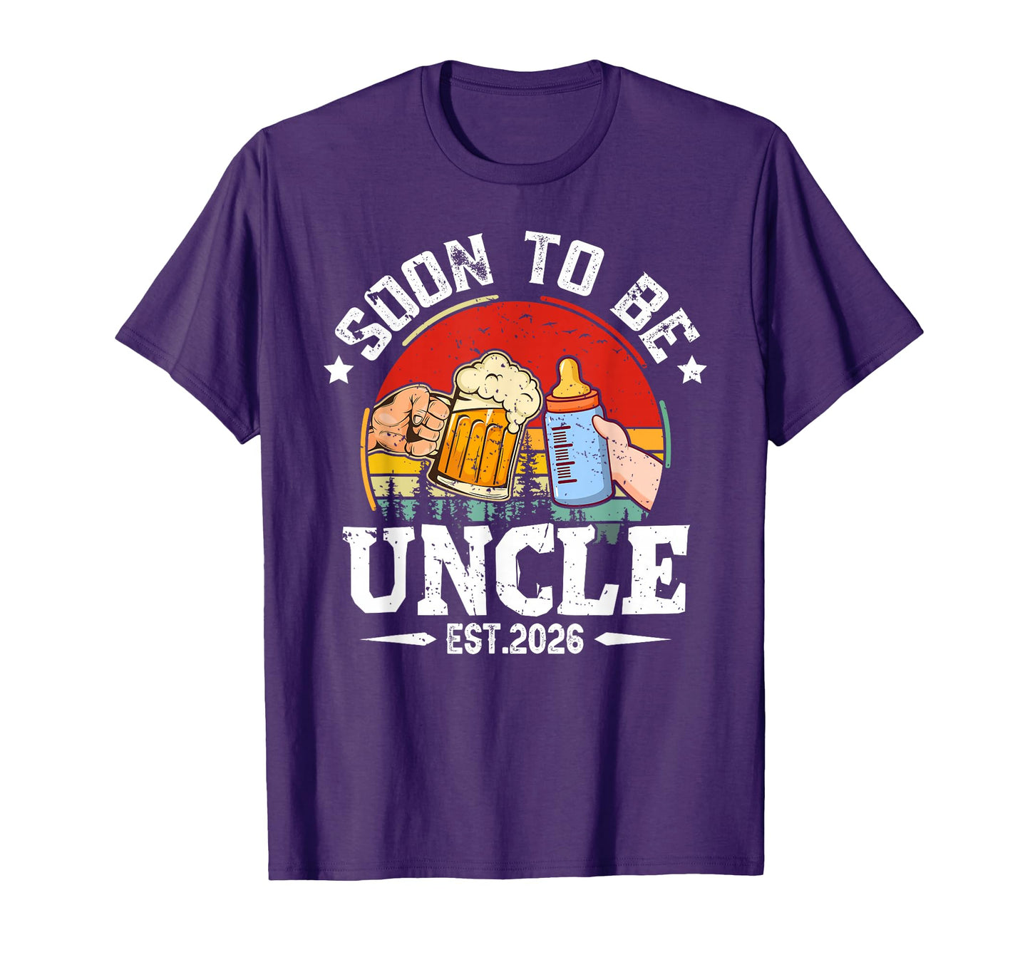 Mens Soon To Be Uncle 2026 Retro Pregnancy Announcement Dad T-Shirt