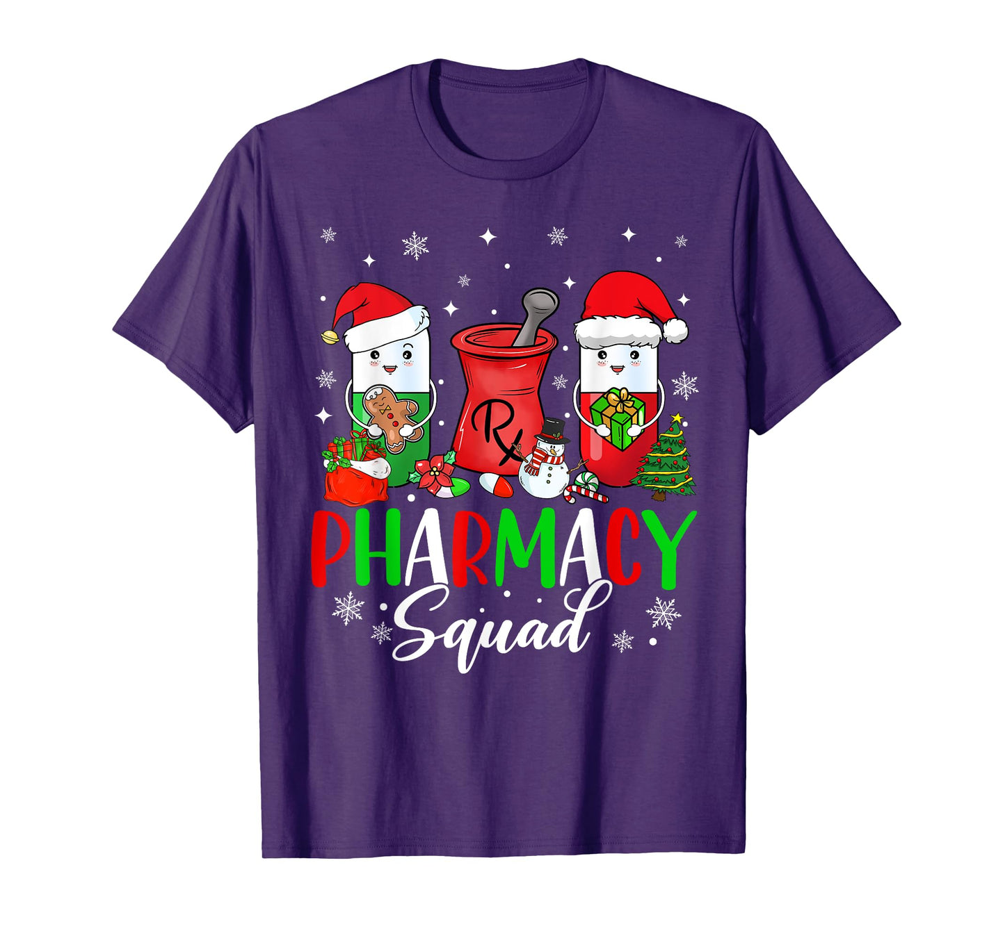 Funny Pharmacy tech Squad Christmas Matching Holiday Pajama T-Shirt