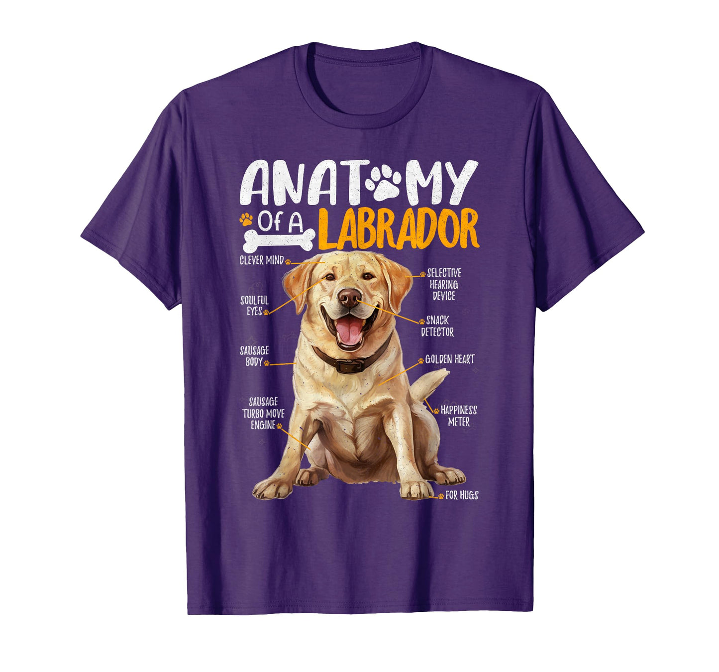 Vintage Anatomy Of A Labrador Dog Lab Funny Puppy Lover Men Women Girls Kids T-Shirt