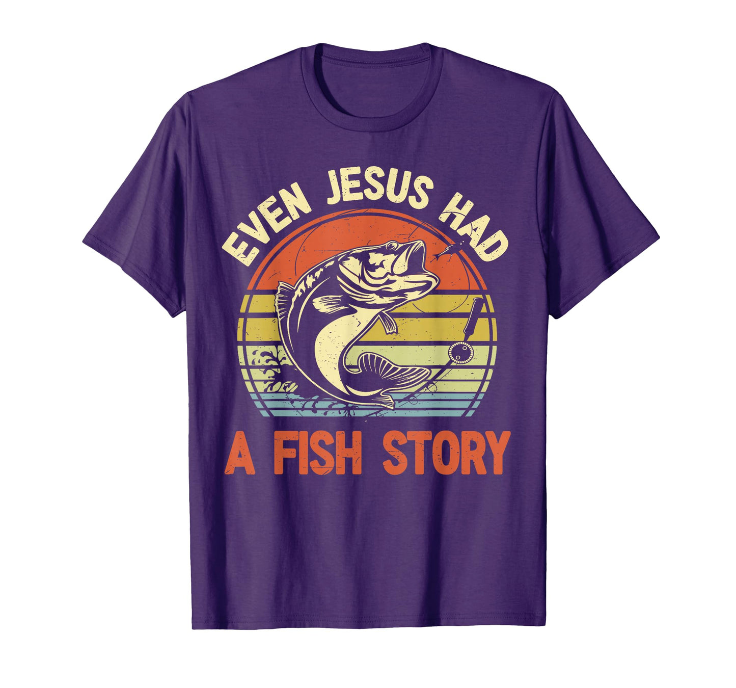 Fishing Even Jesus Had Fish Story Funny Bass Dad Graphic T-Shirt