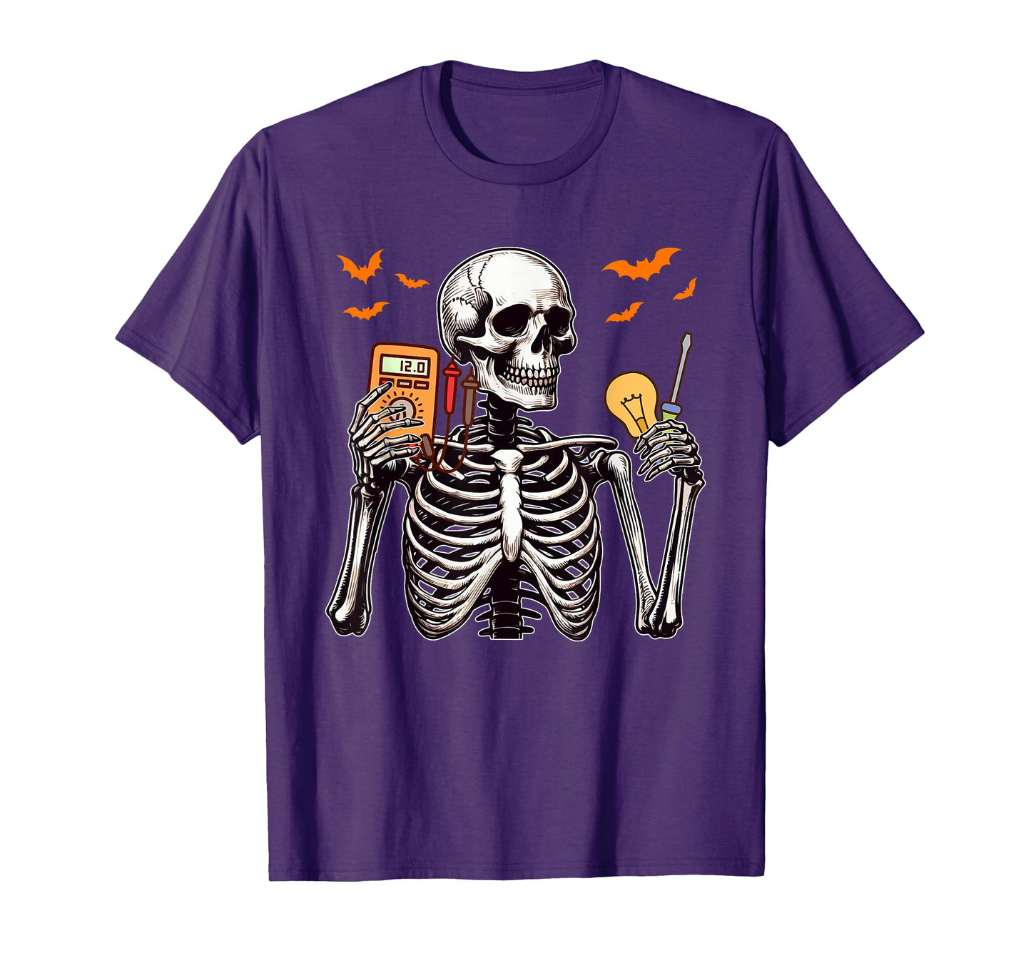 Electrician Job Horror Skeleton Halloween Team Costume T-Shirt