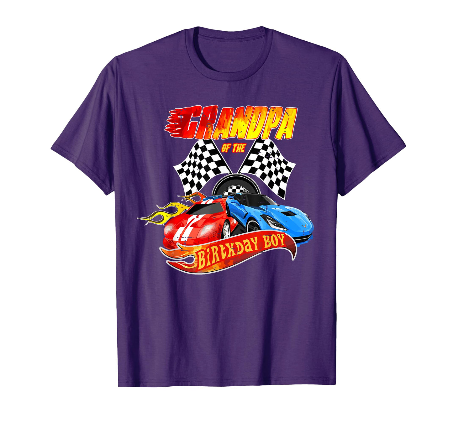 Grandpa Of The Birthday Boy Race Car Birthday Party Racing T-Shirt