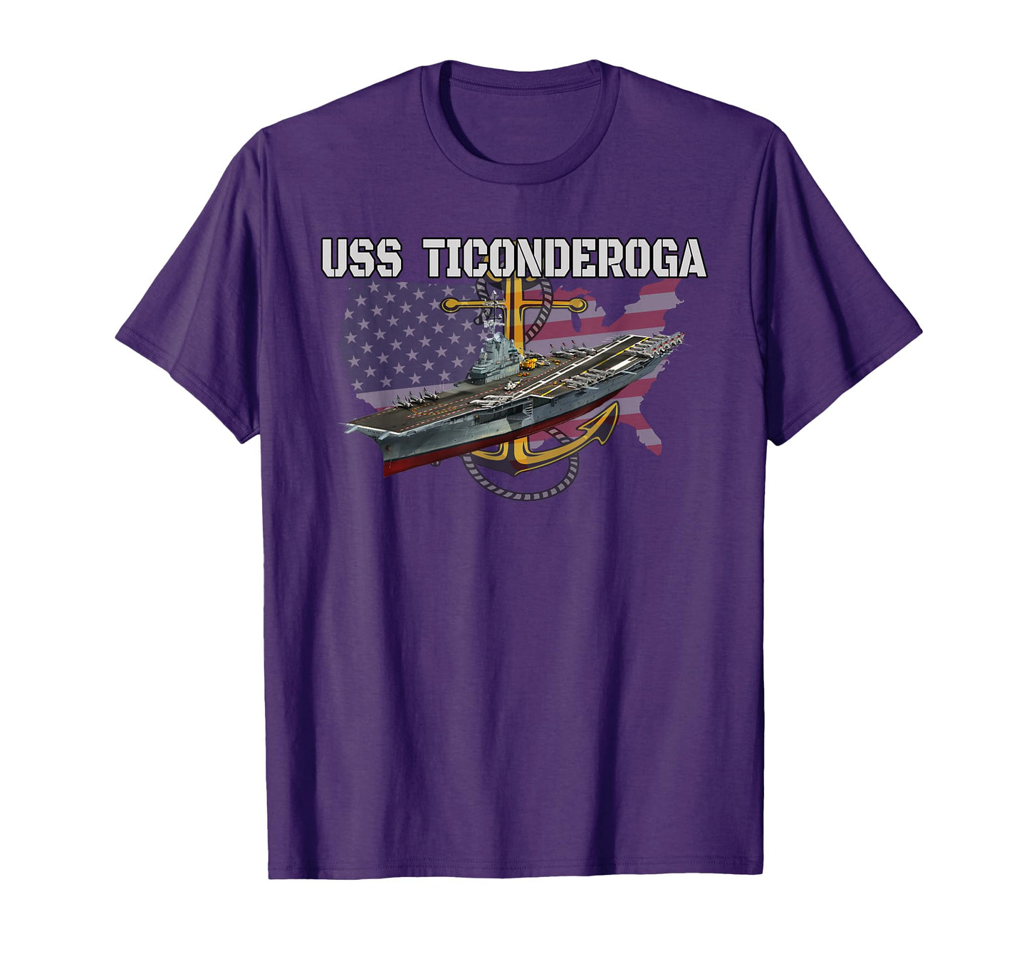 Aircraft Carrier USS Ticonderoga CV-14 CVA-14 CVS-14 Veteran T-Shirt