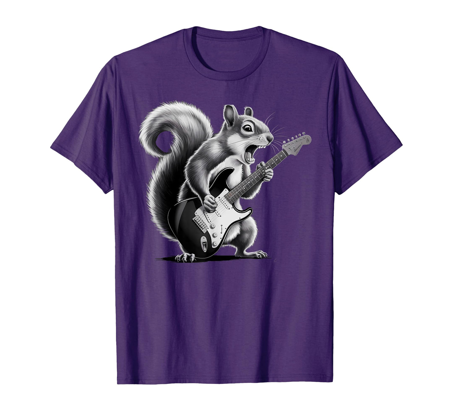 Rocking Squirrel Electric Guitar Rock Music Men Women Kids T-Shirt
