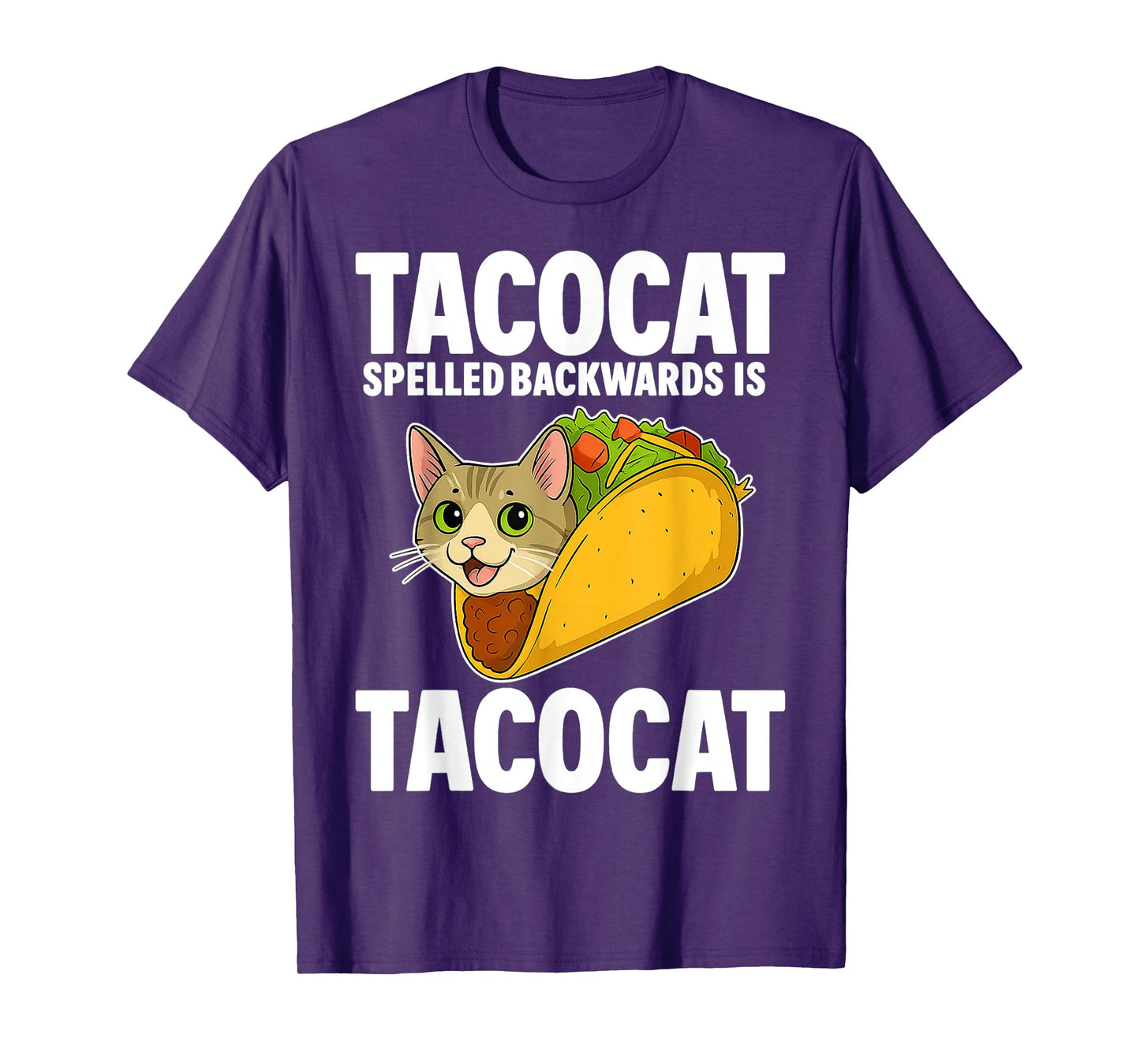Tacocat Spelled Backwards Funny Cat Gifts Men Women Boy Kids T-Shirt