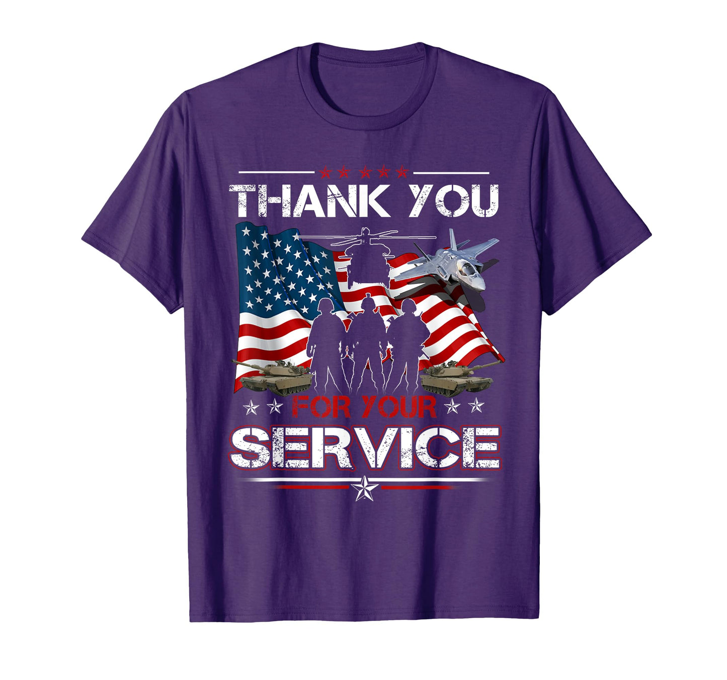 Thank You For Your Service US Flag Patriotic Veterans Day T-Shirt