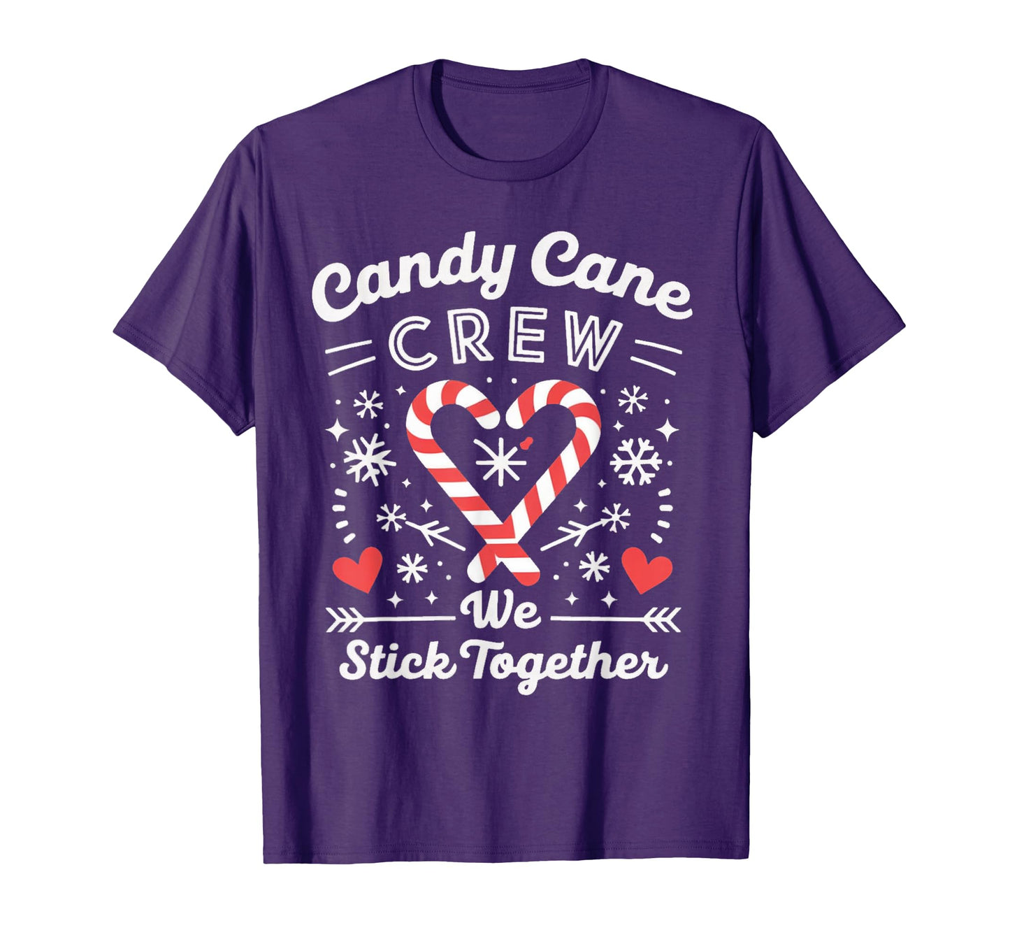 Christmas Candy Cane Heart Holiday Family Matching Pajama T-Shirt