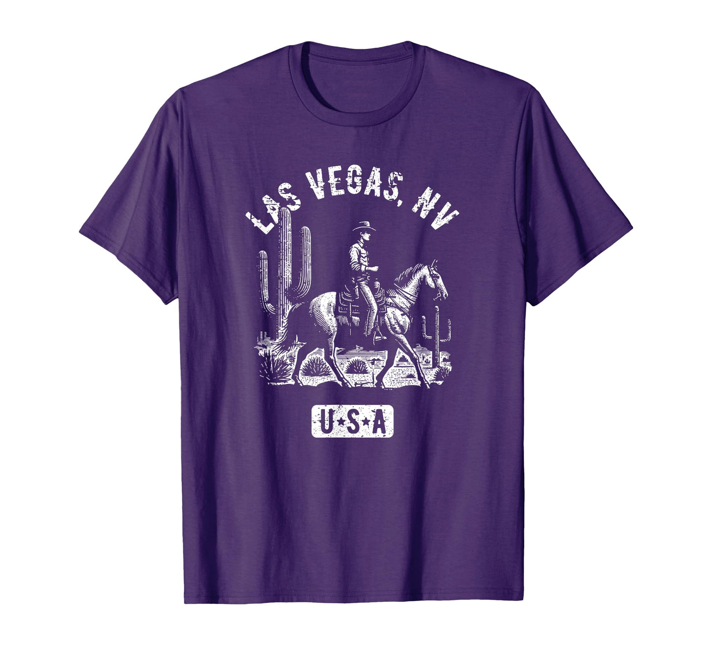 Las Vegas Nevada USA Cowboy Horse Distressed Style Design T-Shirt