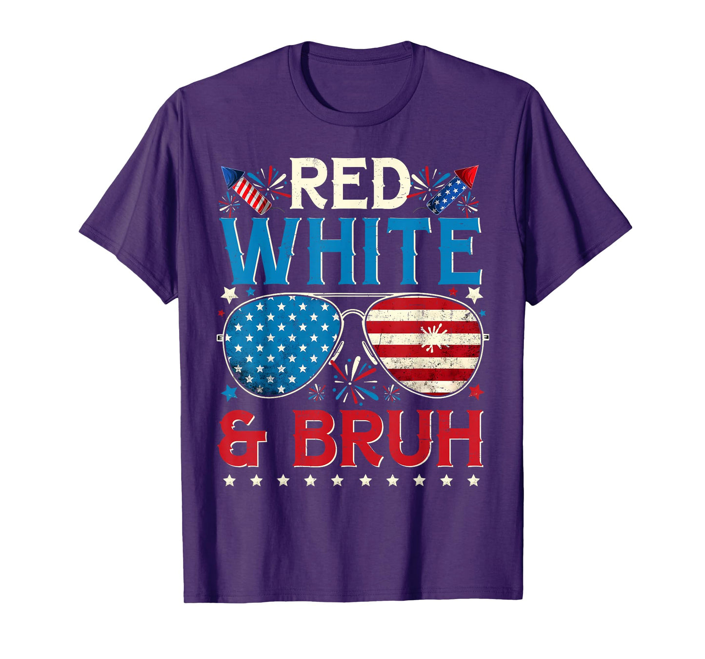 Red White And Bruh 4th Of July Boys Patriotic Teens Kids T-Shirt