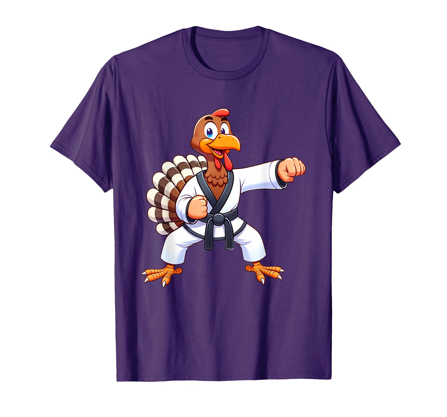 Thanksgiving MMA Kickboxing Judo Karate Turkey Kids Teens T-Shirt