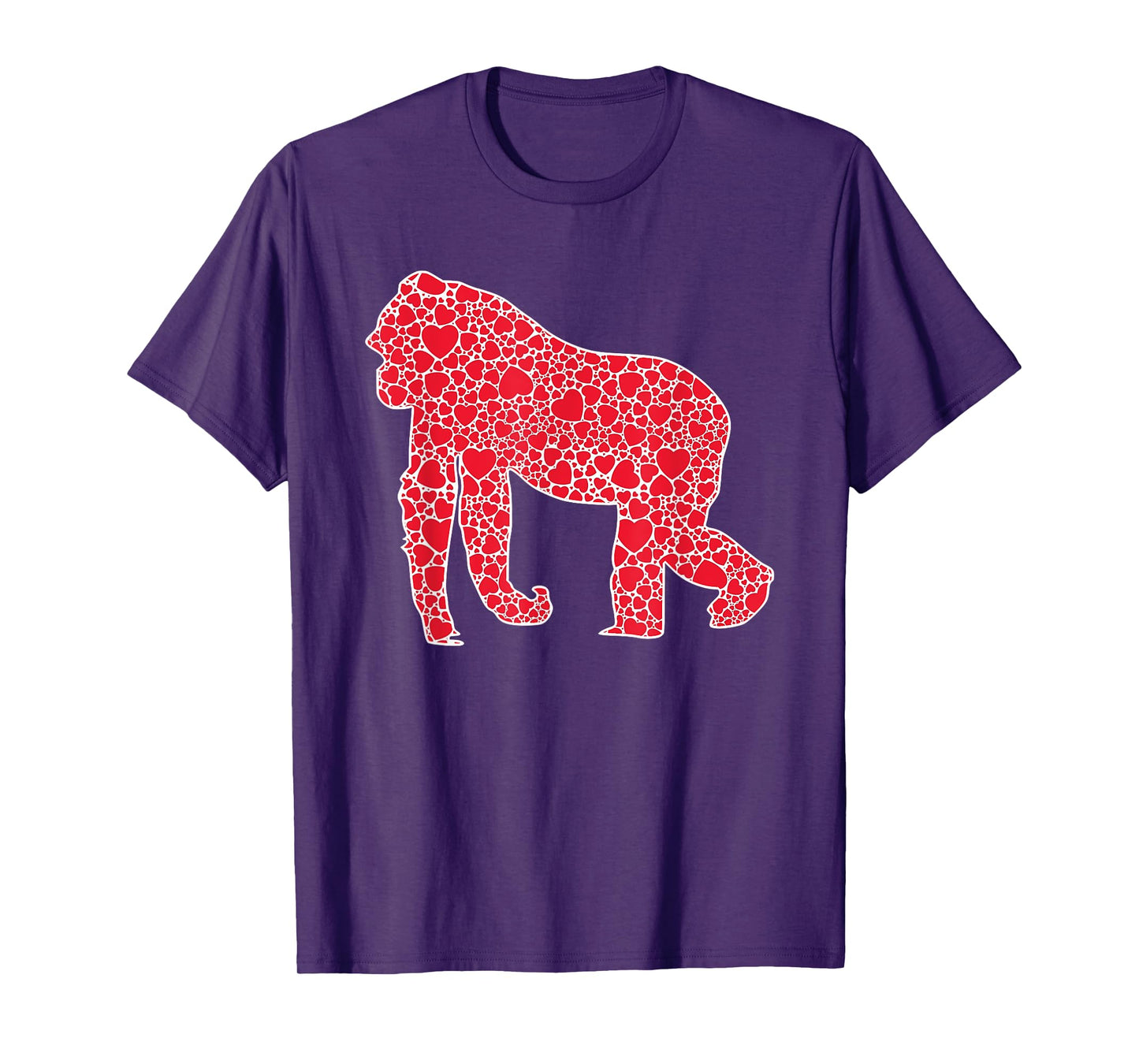 Gorilla Hearts Valentine's Day Ape Animal Lover Girl Gift T-Shirt
