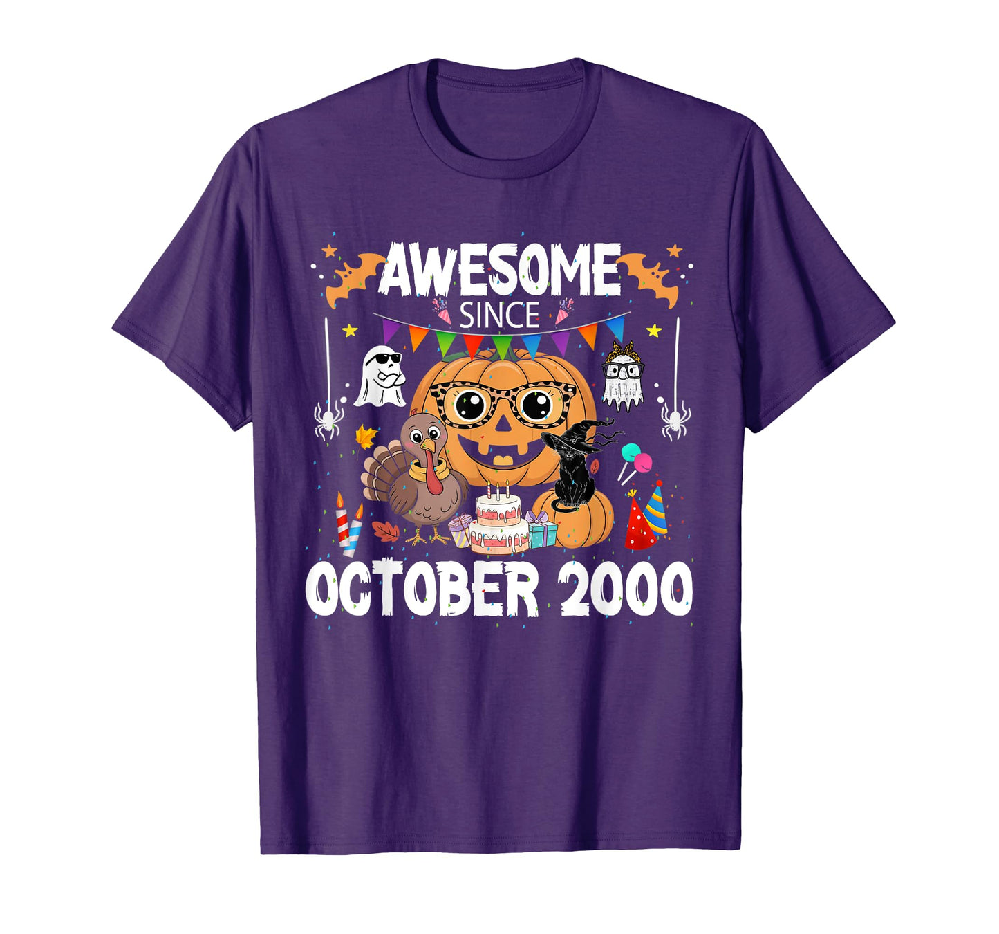 Awesome Since October 2000 25th Birthday Halloween Pumpkin T-Shirt
