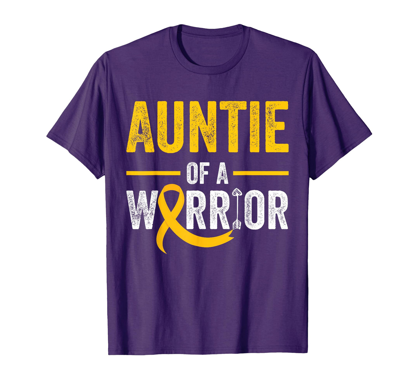 Auntie Of A Warrior Childhood September Cancer Awareness T-Shirt
